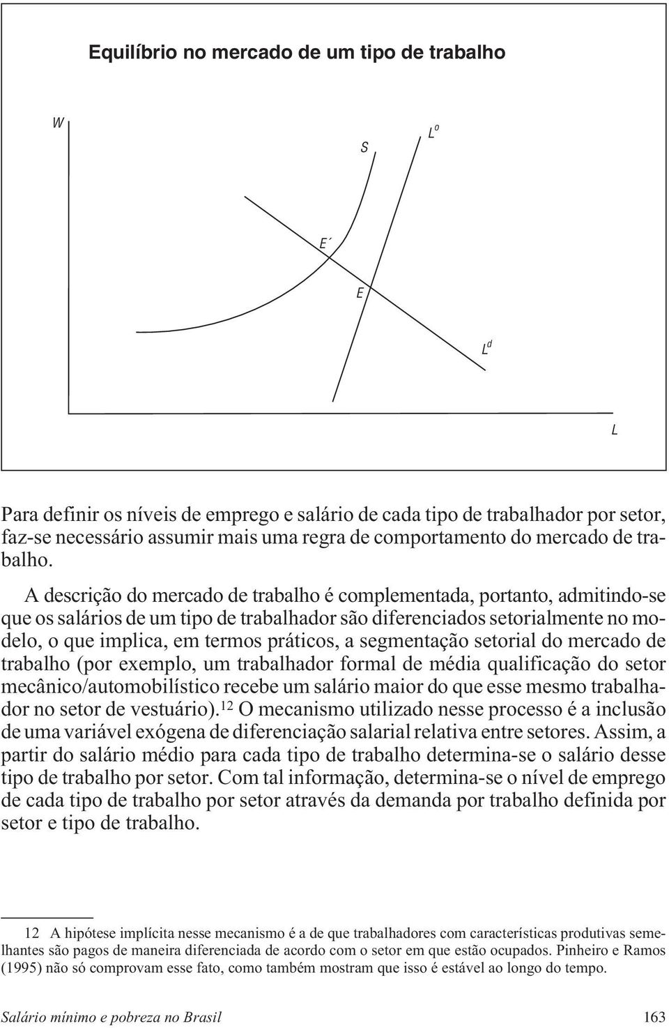 A descrição do mercado de trabalho é complementada, portanto, admitindo-se que os salários de um tipo de trabalhador são diferenciados setorialmente no modelo, o que implica, em termos práticos, a