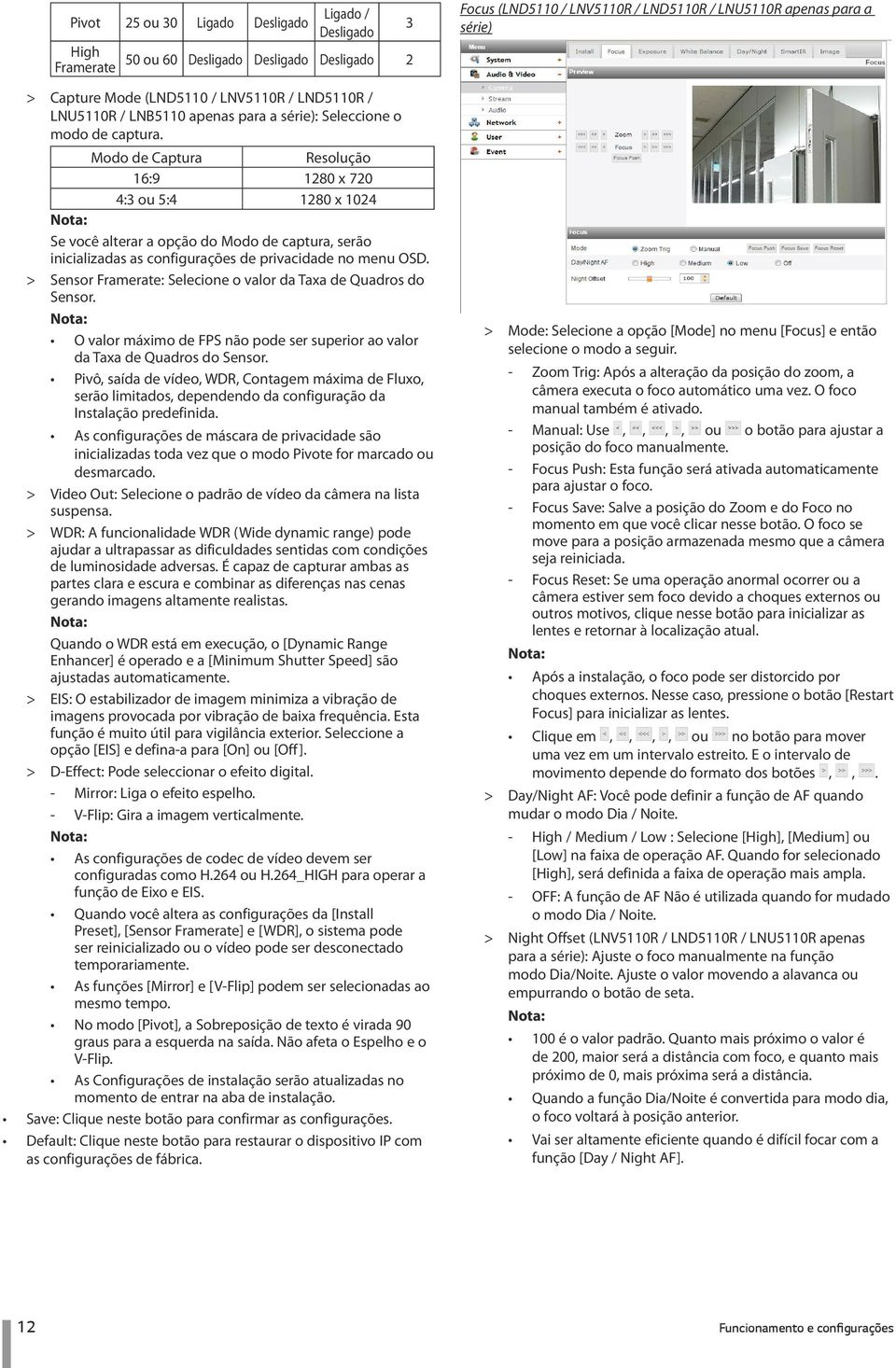 Modo de Captura Resolução 16:9 1280 x 720 4:3 ou 5:4 1280 x 1024 Se você alterar a opção do Modo de captura, serão inicializadas as configurações de privacidade no menu OSD.