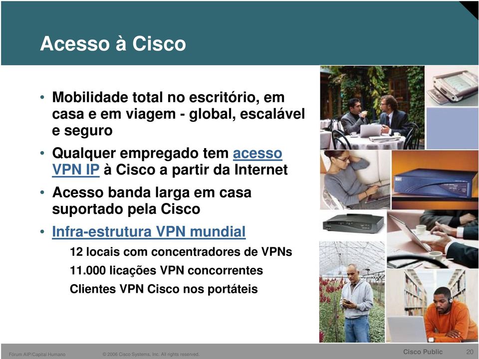 Acesso banda larga em casa suportado pela Cisco Infra-estrutura VPN mundial 12 locais