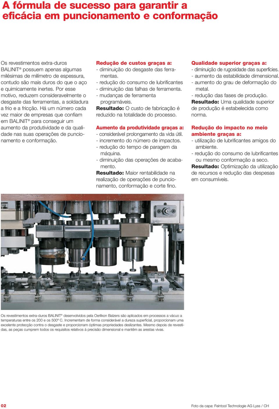 Há um número cada vez maior de empresas que confiam em BALINIT para conseguir um aumento da produtividade e da qualidade nas suas operações de puncionamento e conformação.