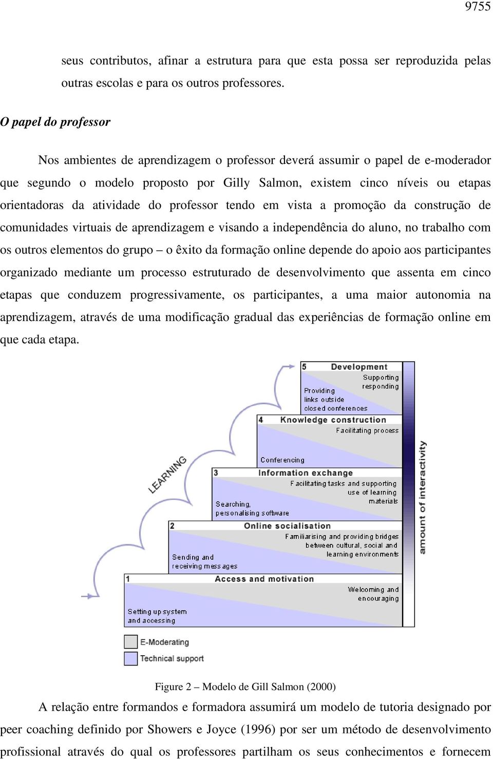 atividade do professor tendo em vista a promoção da construção de comunidades virtuais de aprendizagem e visando a independência do aluno, no trabalho com os outros elementos do grupo o êxito da