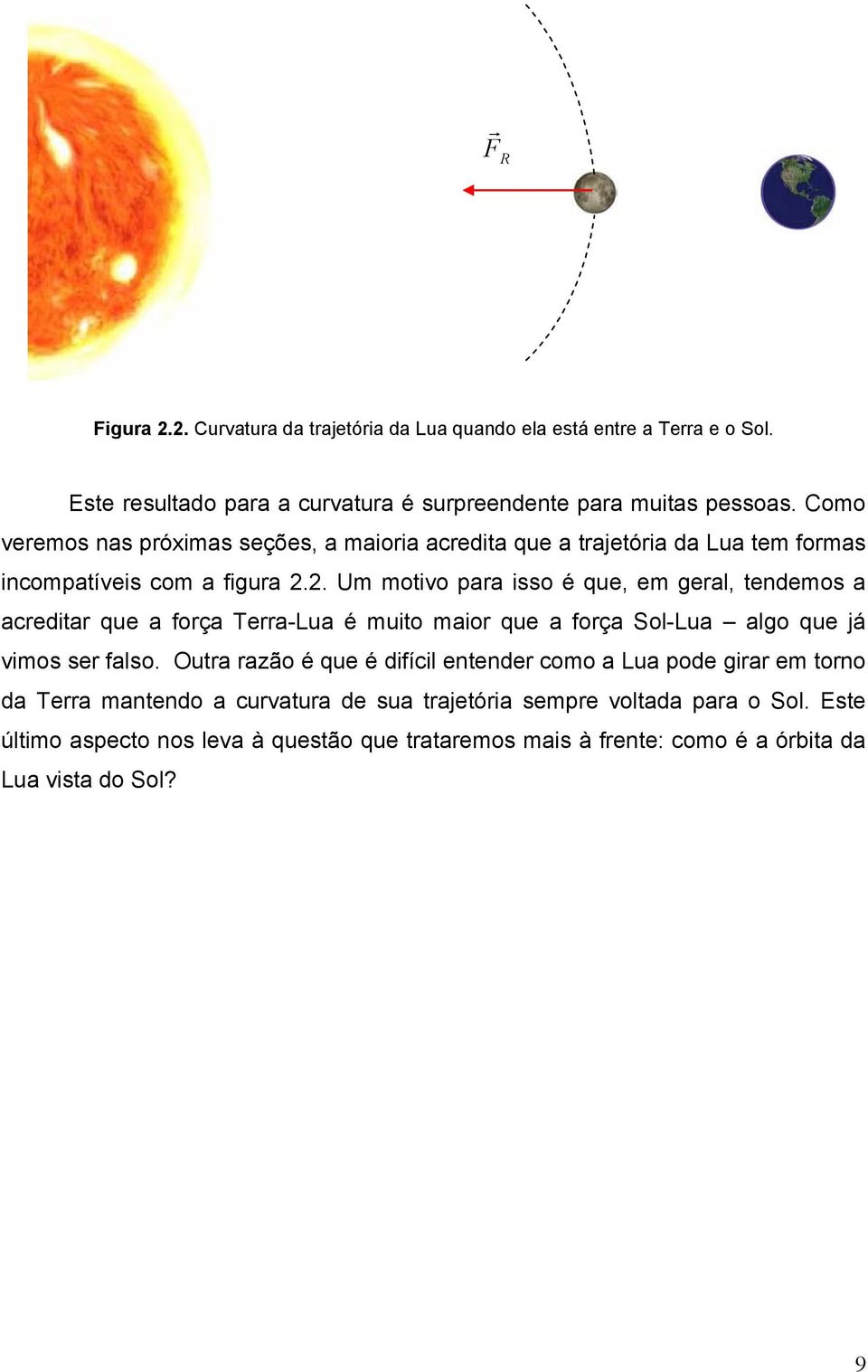 . Um motivo para isso é que, em geral, tendemos a acreditar que a força Terra-Lua é muito maior que a força Sol-Lua algo que já vimos ser falso.