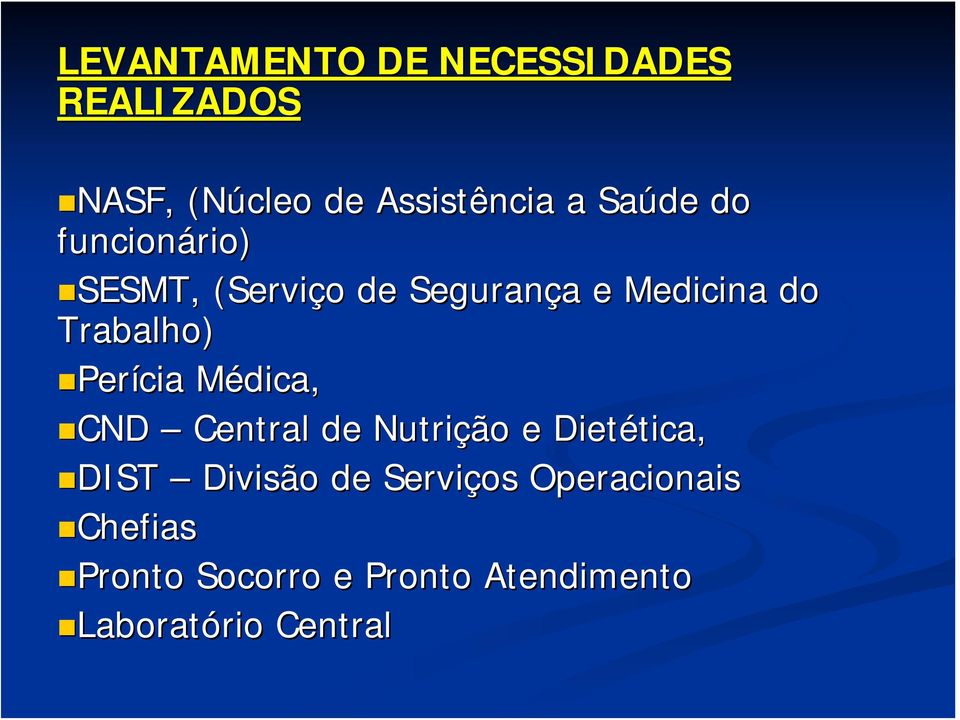 Médica, M CND CND Central de Nutriçã ção o e Dietética, tica, DIST DIST Divisão o de