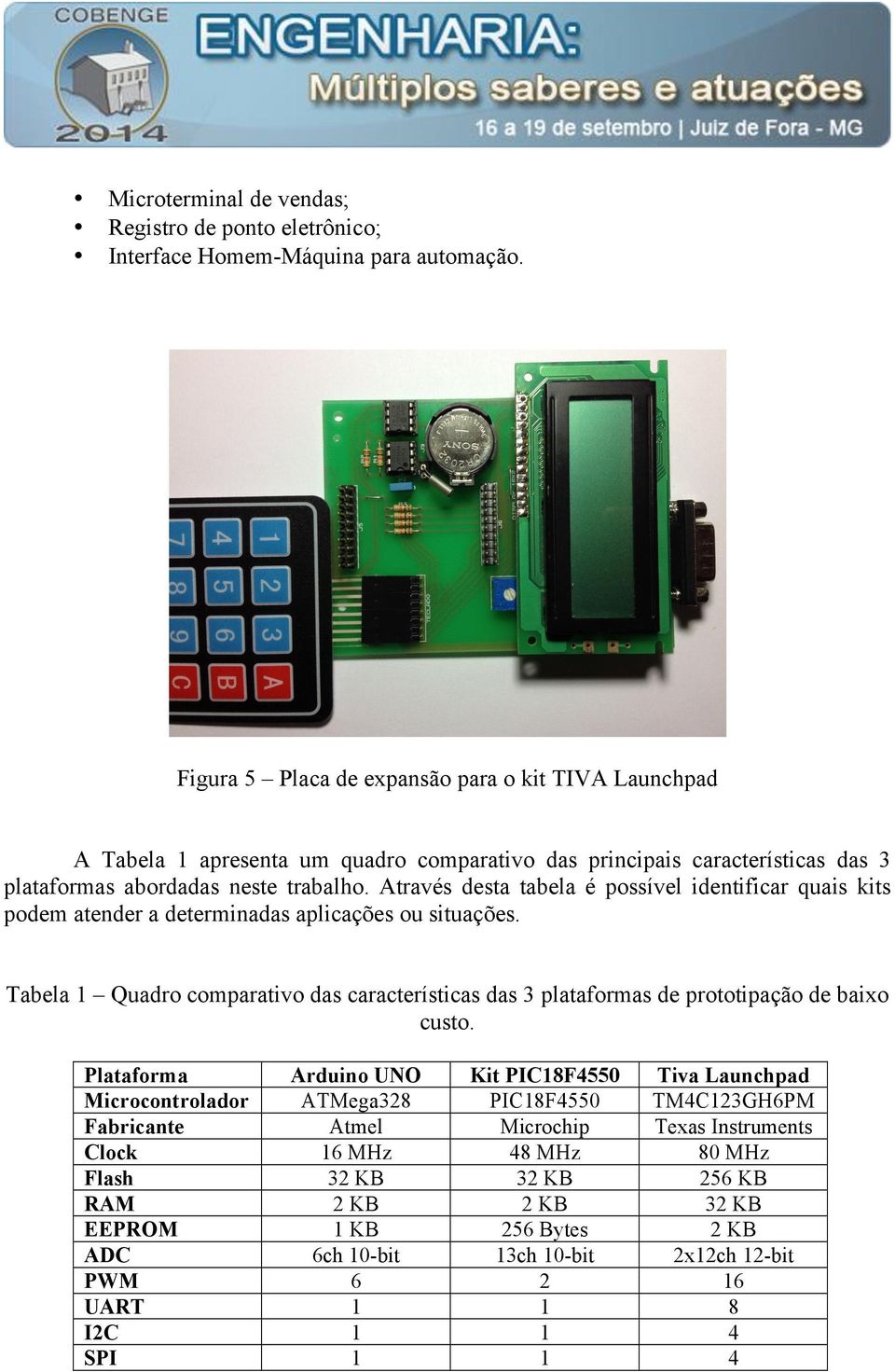 Através desta tabela é possível identificar quais kits podem atender a determinadas aplicações ou situações.