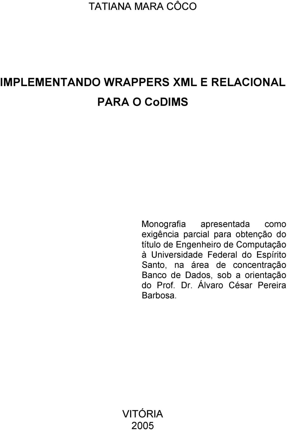 Engenheiro de Computação à Universidade Federal do Espírito Santo, na área de