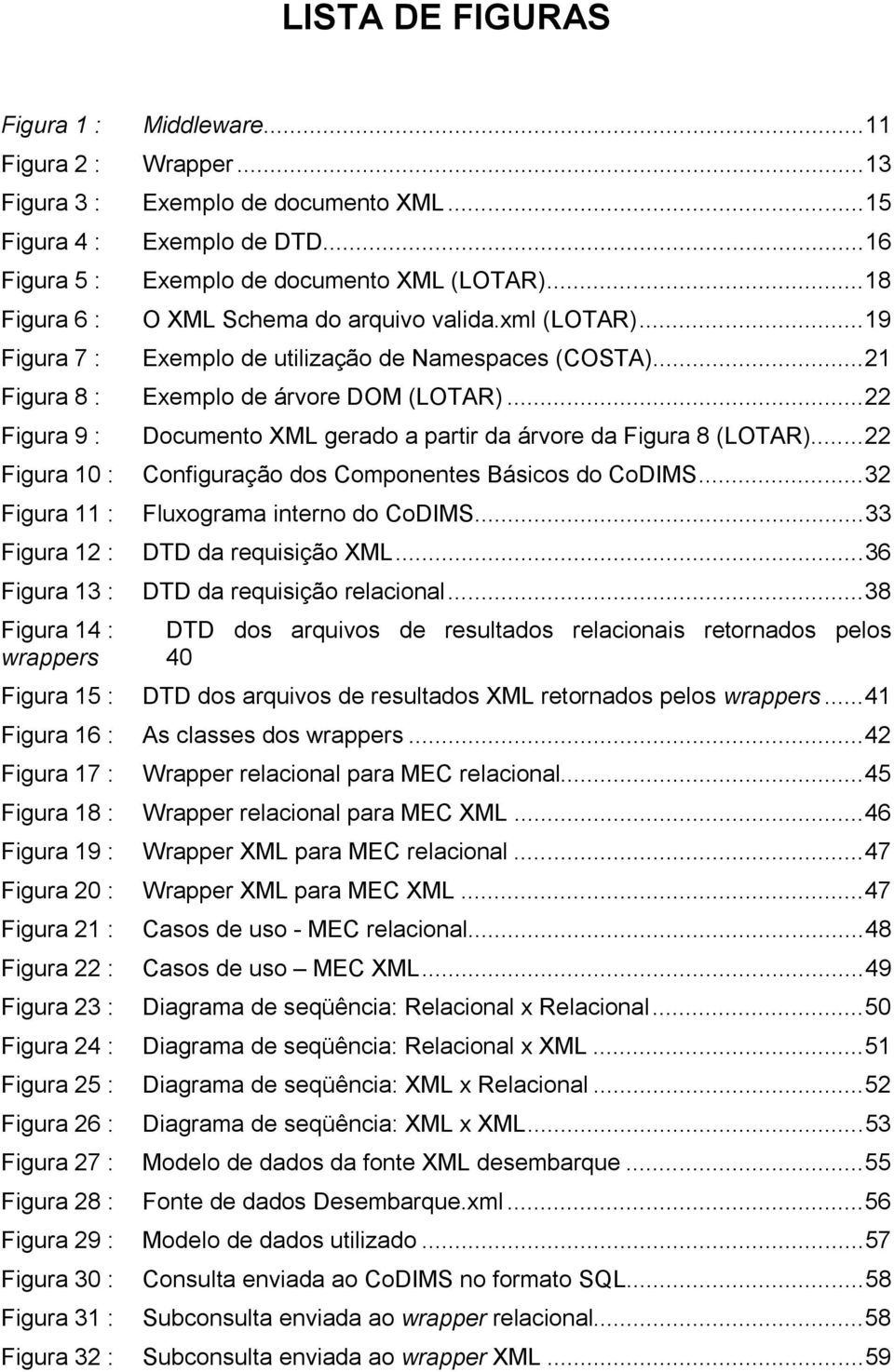 ..22 Figura 9 : Documento XML gerado a partir da árvore da Figura 8 (LOTAR)...22 Figura 10 : Configuração dos Componentes Básicos do CoDIMS...32 Figura 11 : Fluxograma interno do CoDIMS.