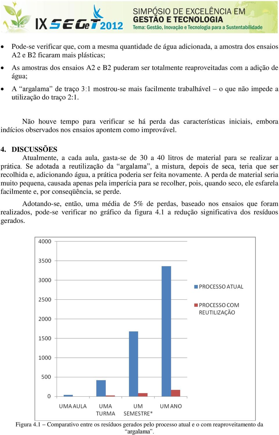 Não houve tempo para verificar se há perda das características iniciais, embora indícios observados nos ensaios apontem como improvável. 4.