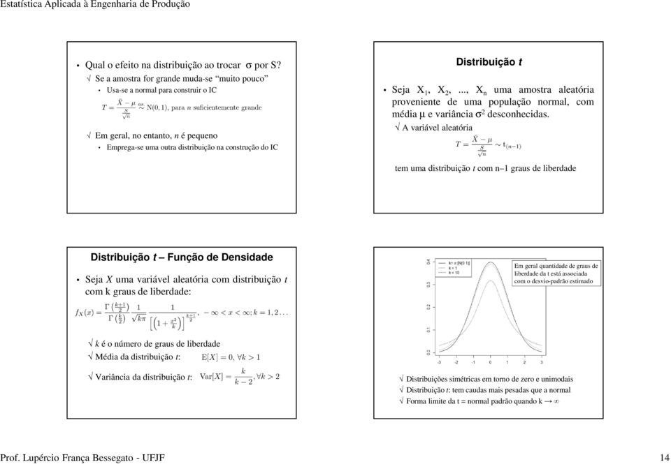 .., X n uma amostra aleatória proveniente de uma população normal, com média µ e variância σ 2 desconhecidas.