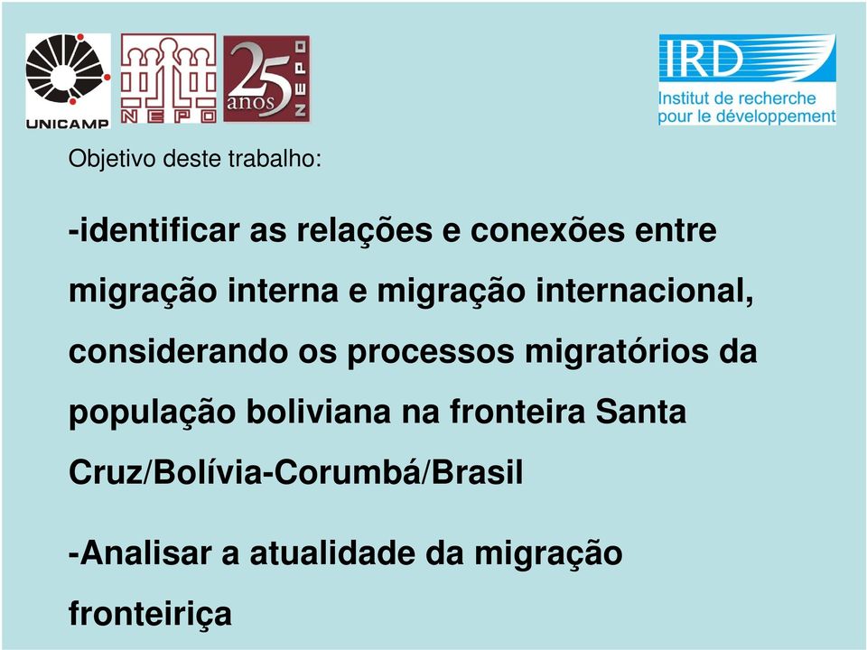 processos migratórios da população boliviana na fronteira Santa