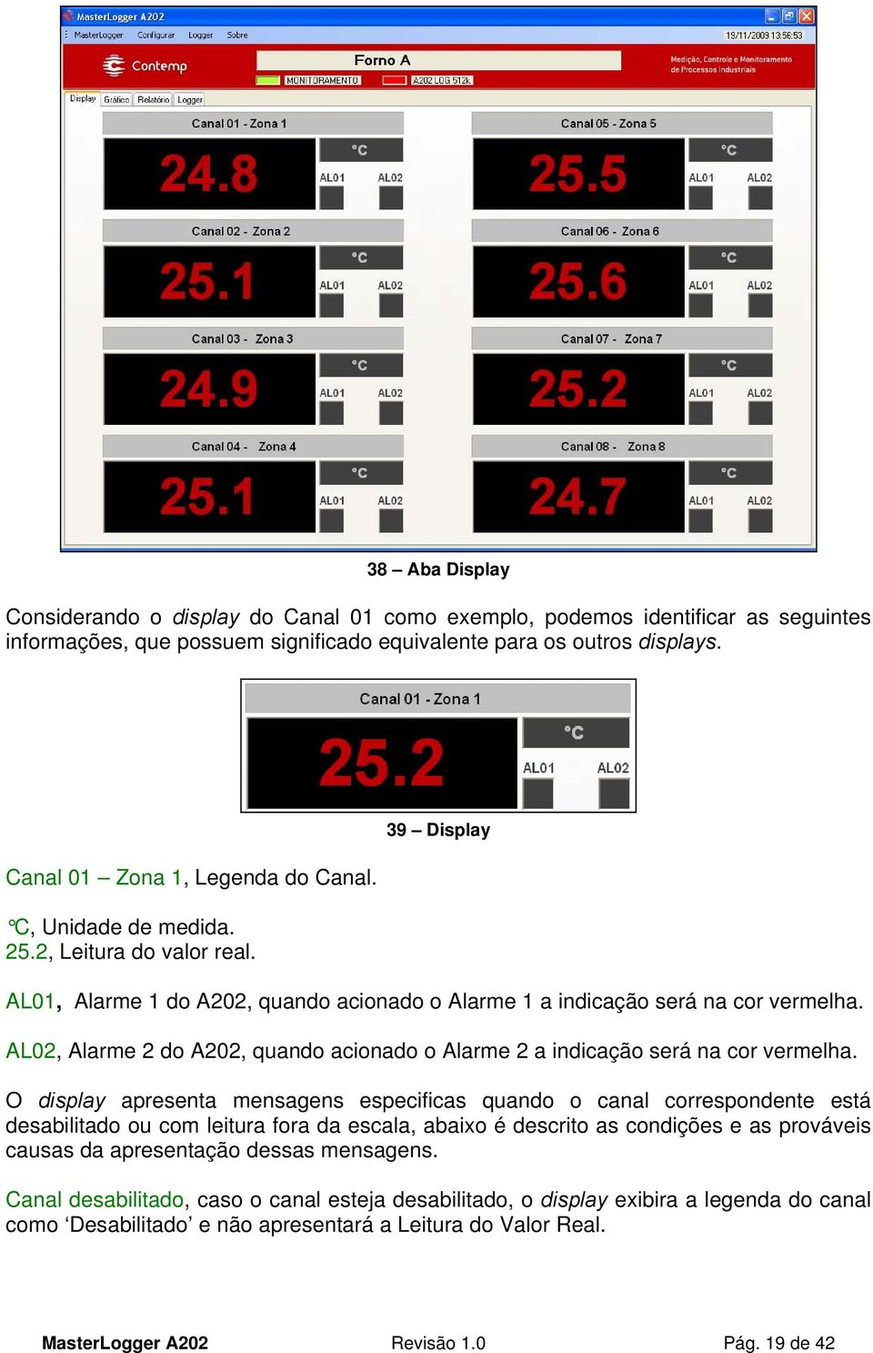 AL02, Alarme 2 do A202, quando acionado o Alarme 2 a indicação será na cor vermelha.