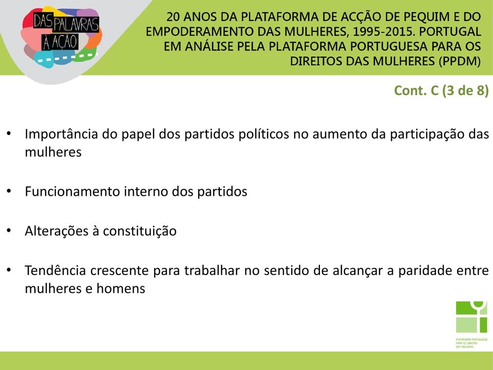 partidos Alterações à constituição Tendência crescente para