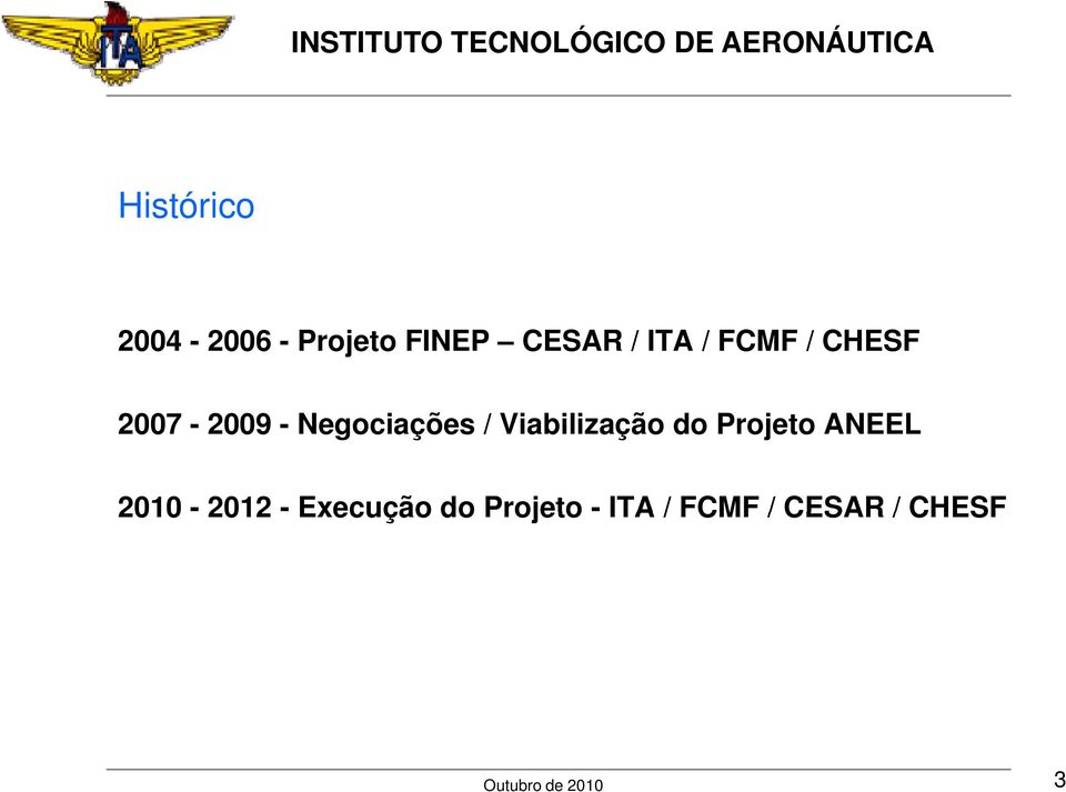 Viabilização do Projeto ANEEL 2010-2012 -