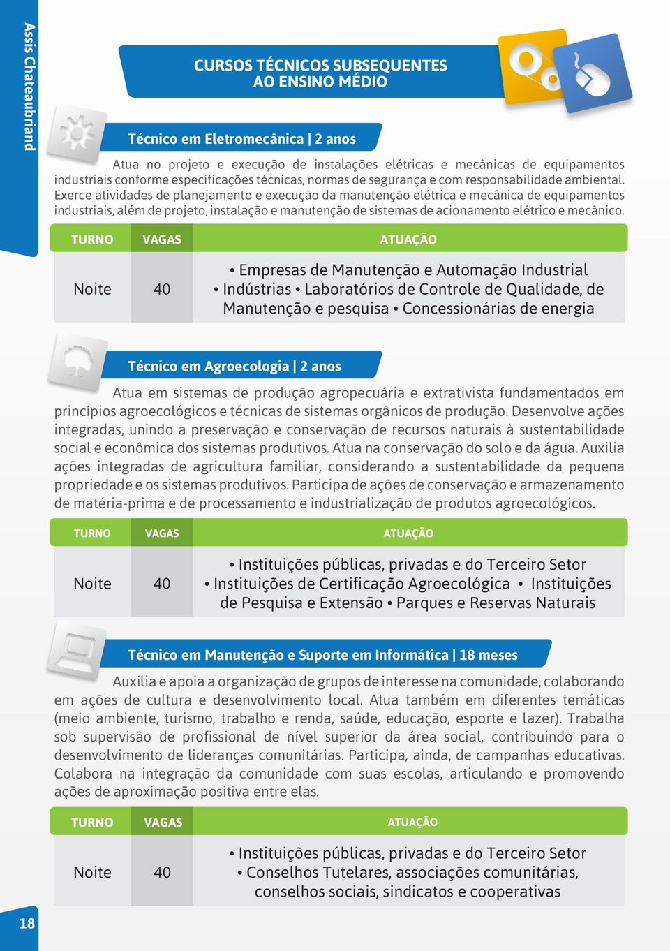 Exerce atividades de planejamento e execução da manutenção elétrica e mecânica de equipamentos industriais, além de projeto, instalação e manutenção de sistemas de acionamento elétrico e mecânico.