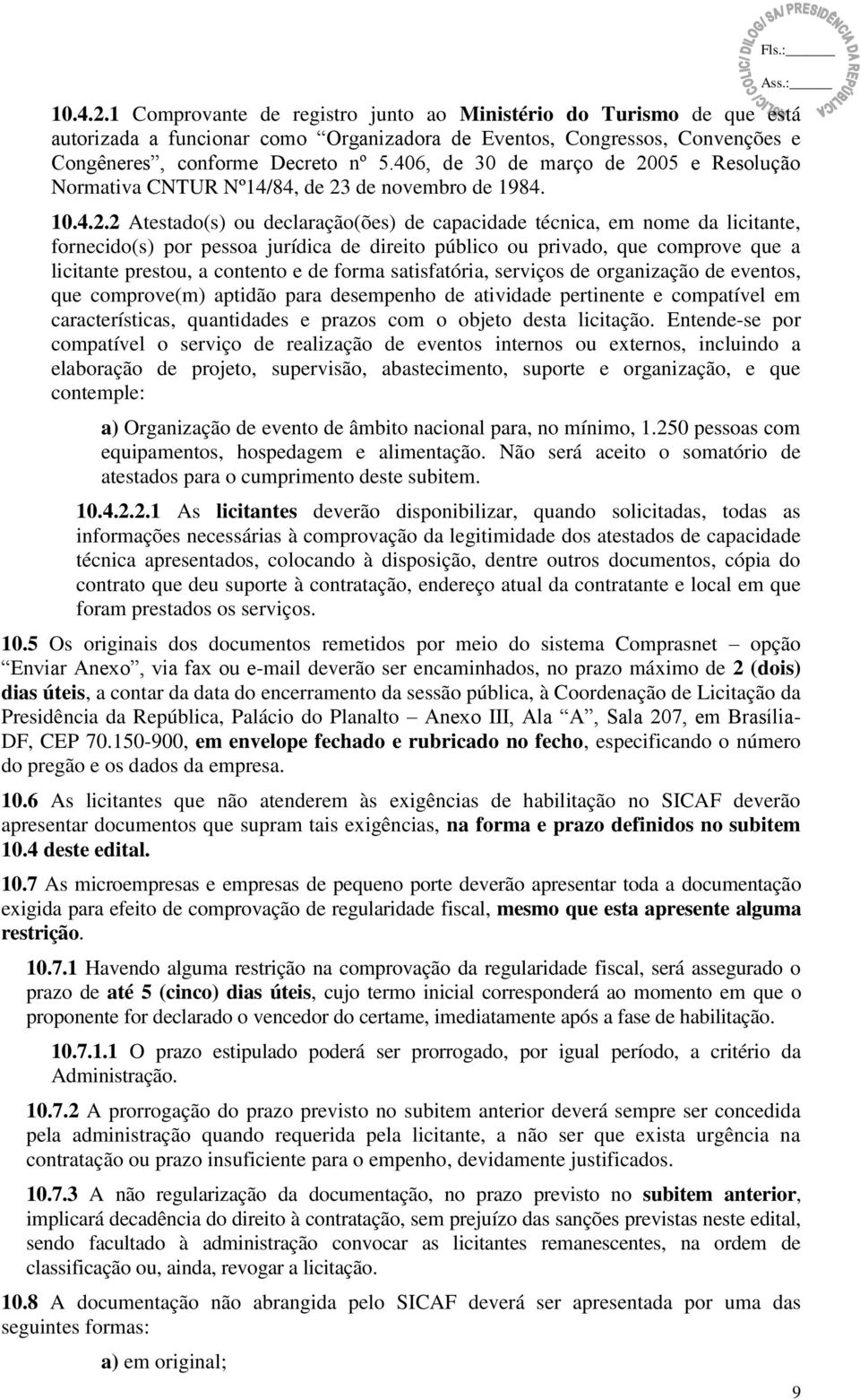 05 e Resolução Normativa CNTUR Nº14/84, de 23