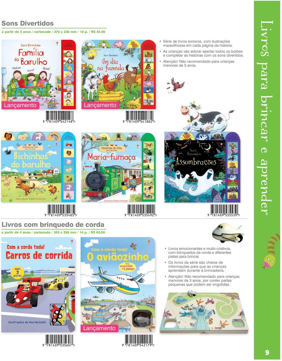 Sons Divertidos Livros com brinquedo de corda a partir de 4 anos / cartonado / 305 x 258 mm / 14 p.