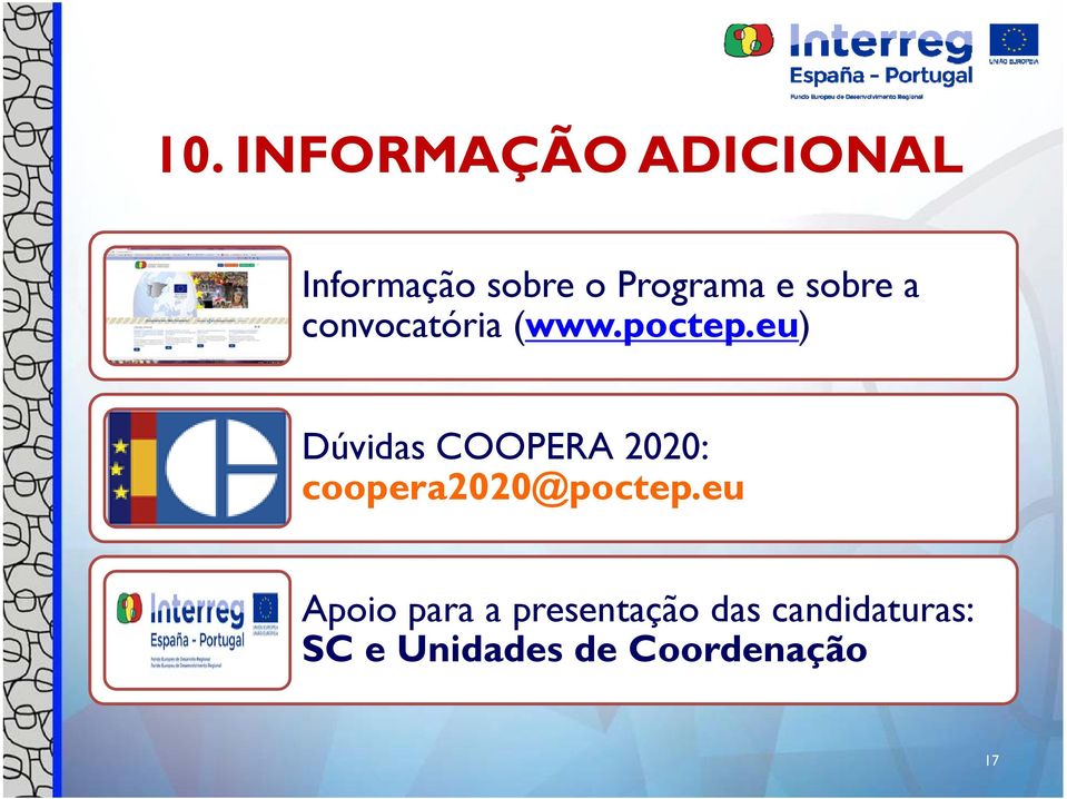 eu) Dúvidas COOPERA 2020: coopera2020@poctep.