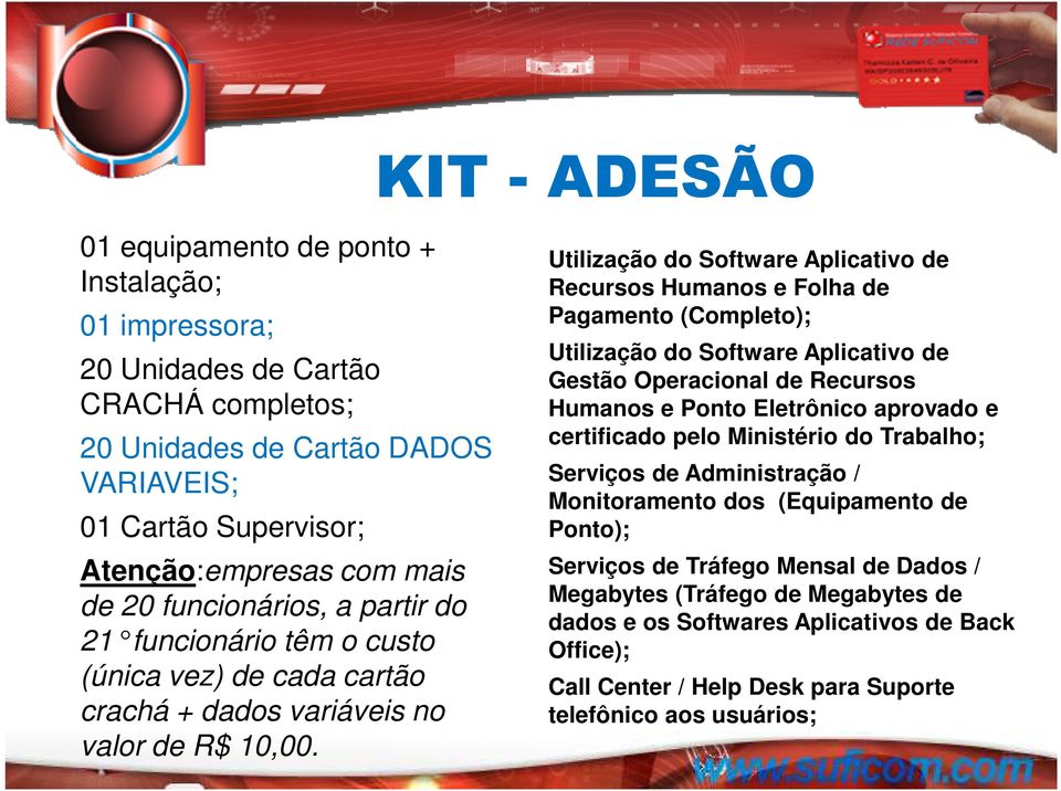 KIT - ADESÃO Utilização do Software Aplicativo de Recursos Humanos e Folha de Pagamento (Completo); Utilização do Software Aplicativo de Gestão Operacional de Recursos Humanos e Ponto Eletrônico