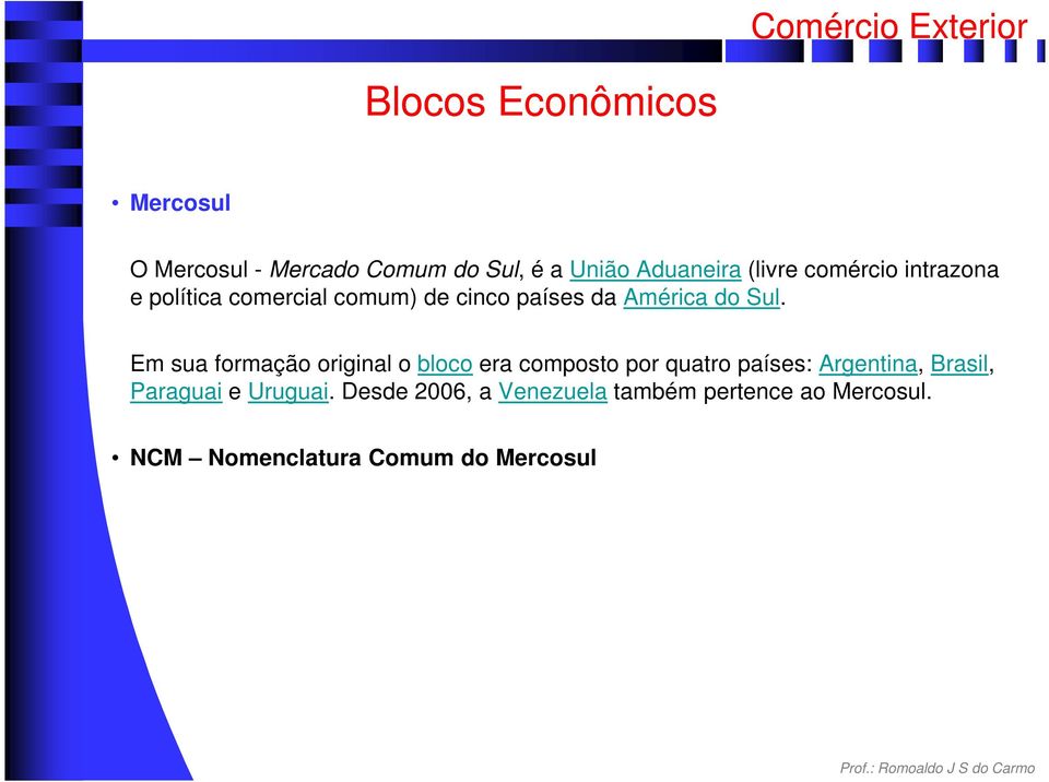 Em sua formação original o bloco era composto por quatro países: Argentina, Brasil,