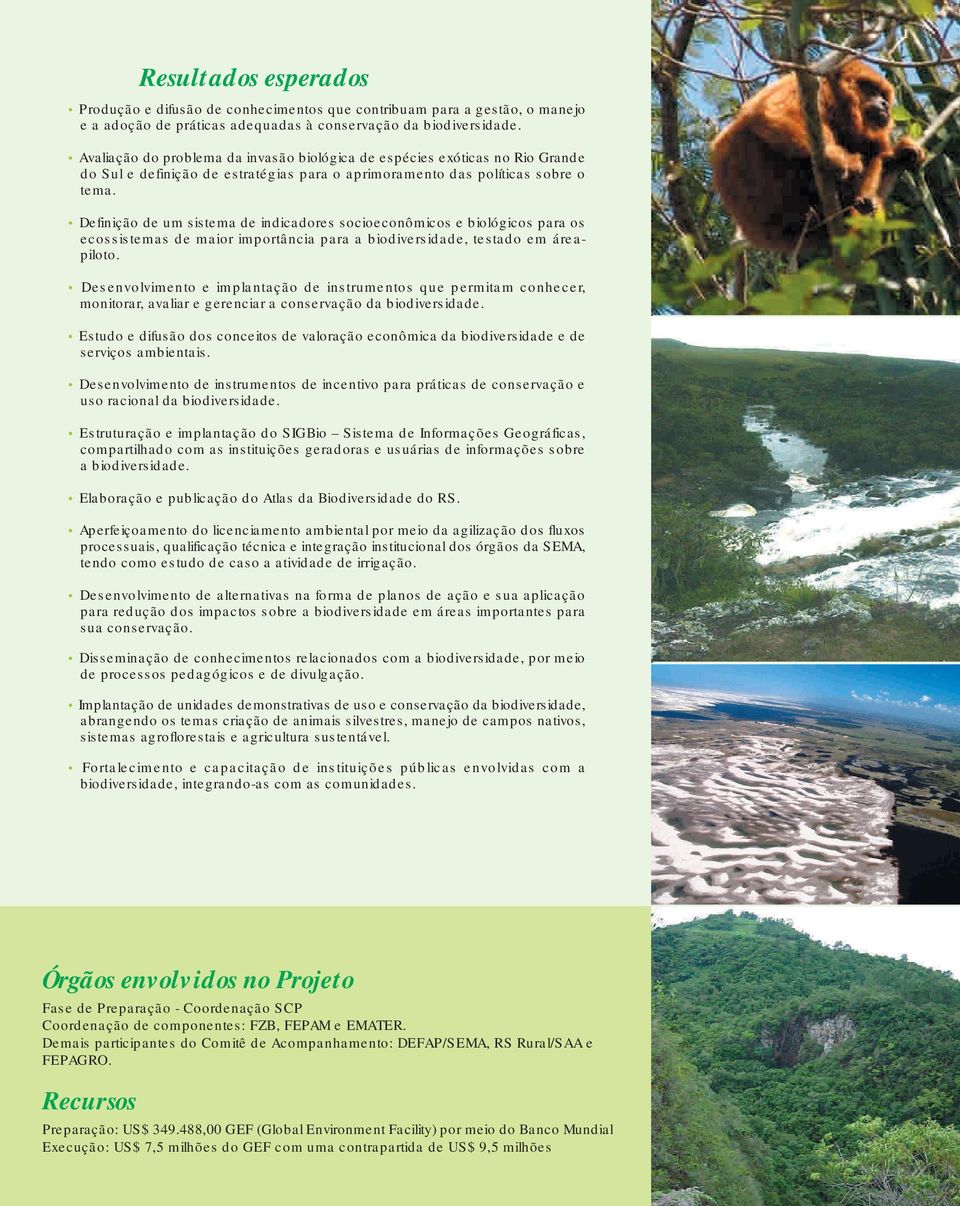 Definição de um sistema de indicadores socioeconômicos e biológicos para os ecossistemas de maior importância para a biodiversidade, testado em áreapiloto.