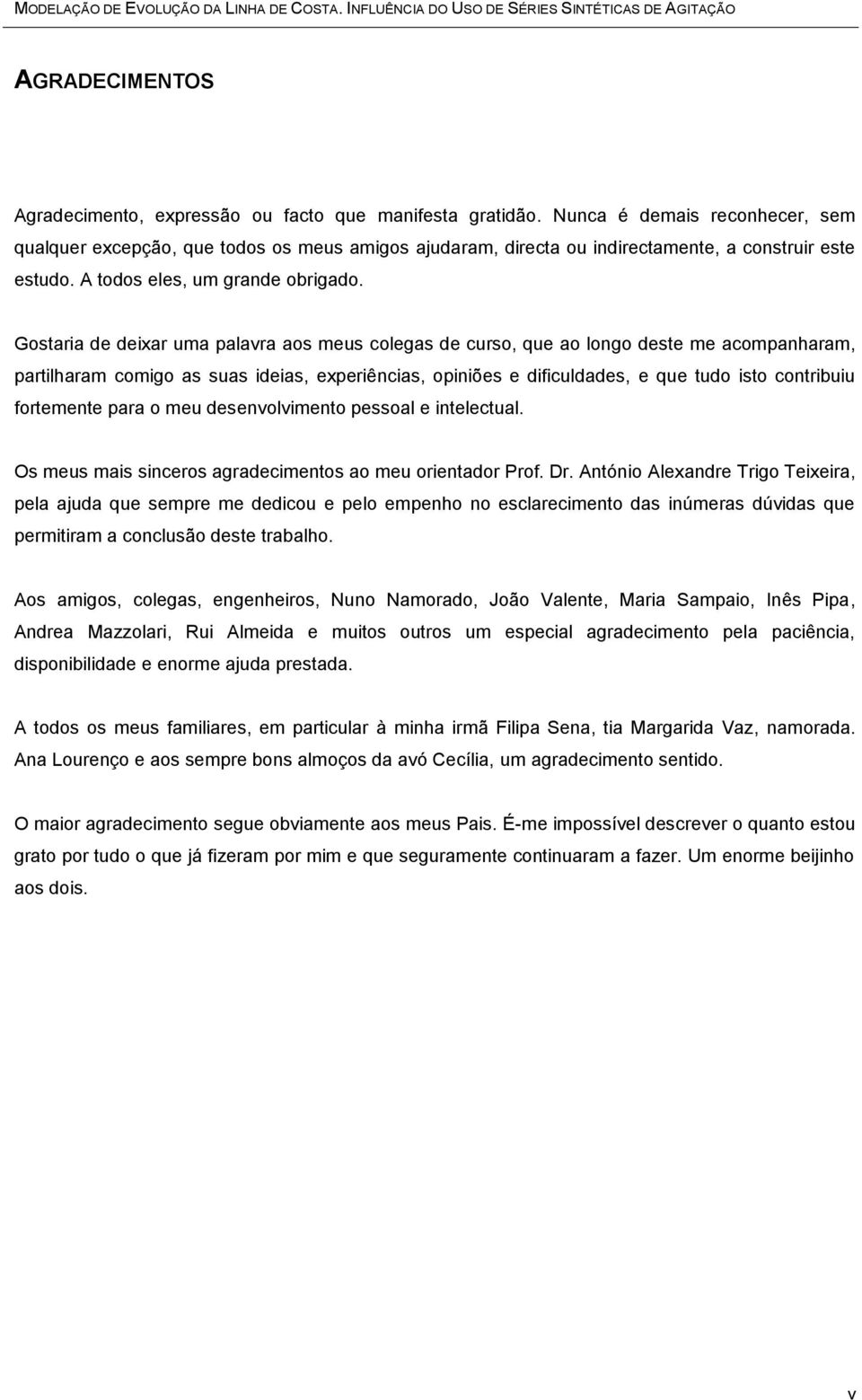 Gostaria de deixar uma palavra aos meus colegas de curso, que ao longo deste me acompanharam, partilharam comigo as suas ideias, experiências, opiniões e dificuldades, e que tudo isto contribuiu