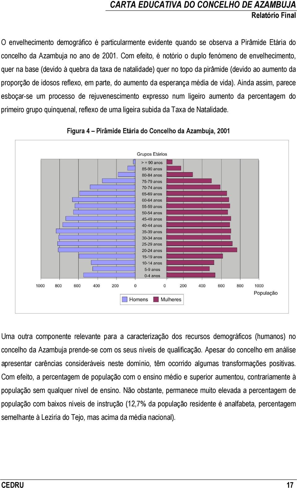 aumento da esperança média de vida).