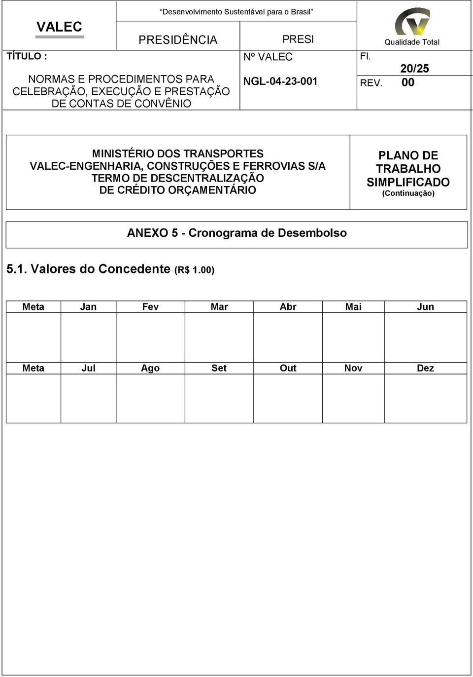 SIMPLIFICADO (Continuação) ANEXO 5 - Cronograma de Desembolso 5.1.