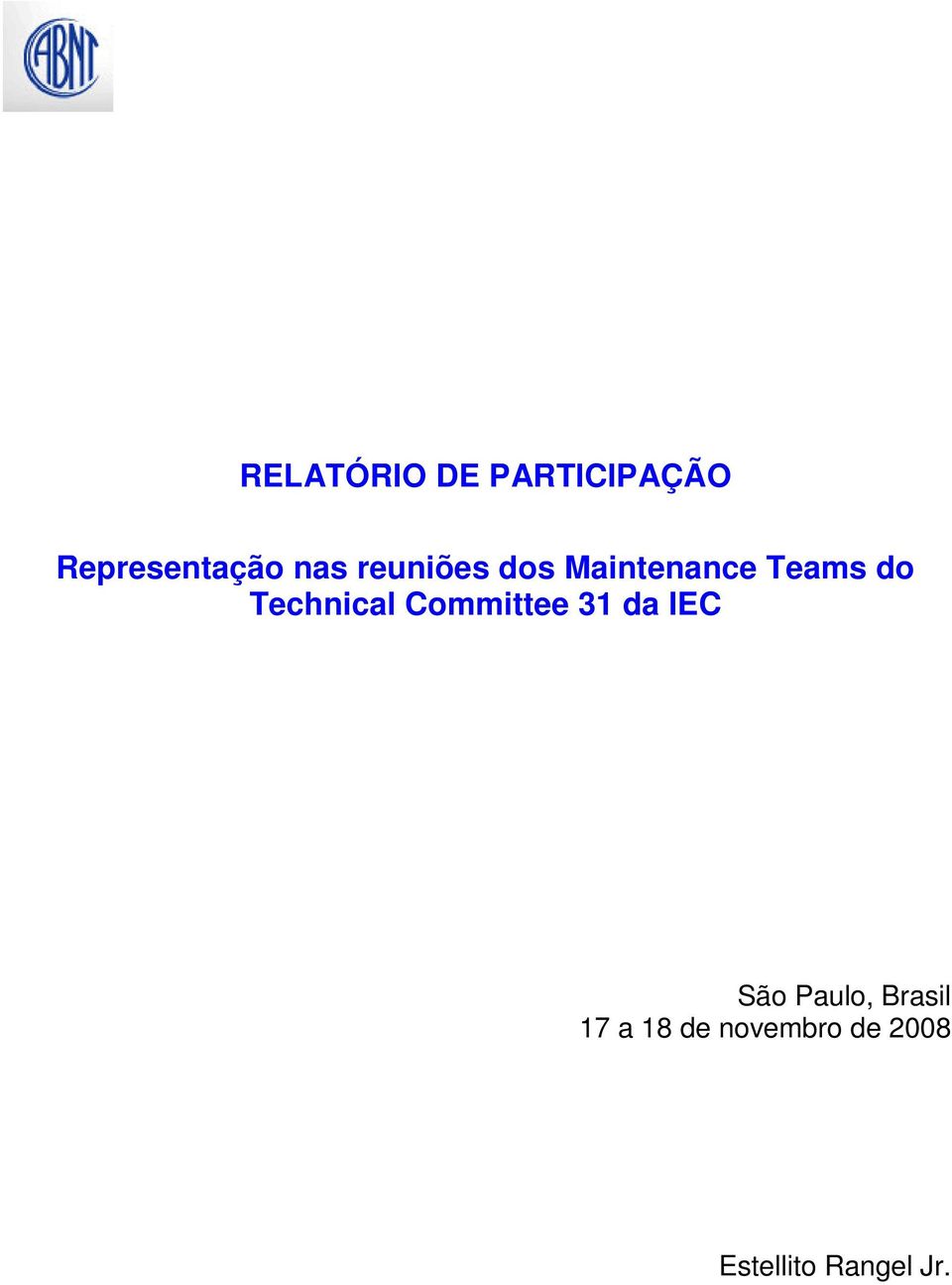 Committee 31 da IEC São Paulo, Brasil 17 a