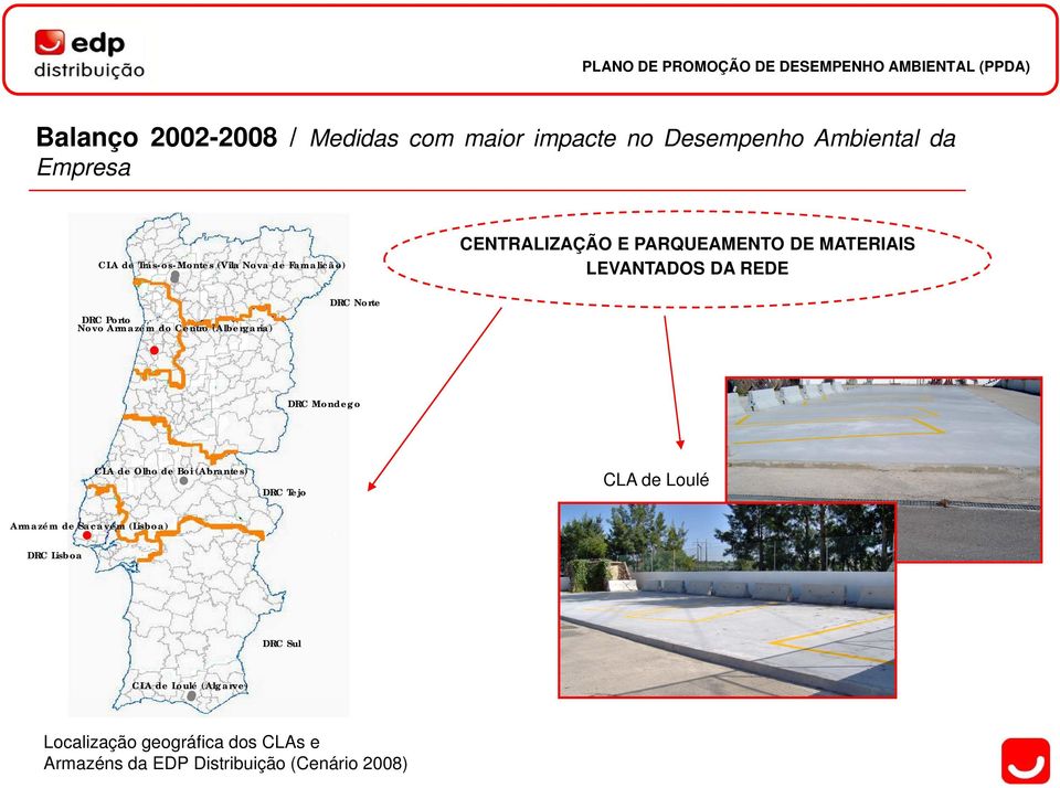 LEVANTADOS DA REDE DRC Mondego CLA de Olho de Boi (Abrantes) DRC Tejo CLA de Loulé Armazém de Sacavém (Lisboa)