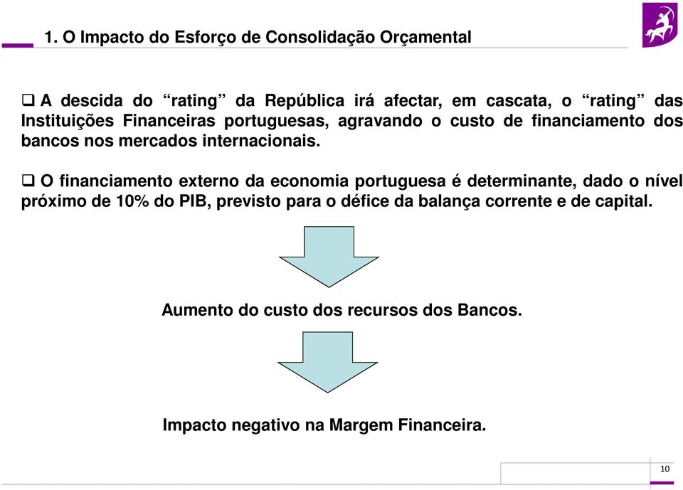 O financiamento externo da economia portuguesa é determinante, dado o nível próximo de 10% do PIB, previsto para o défice