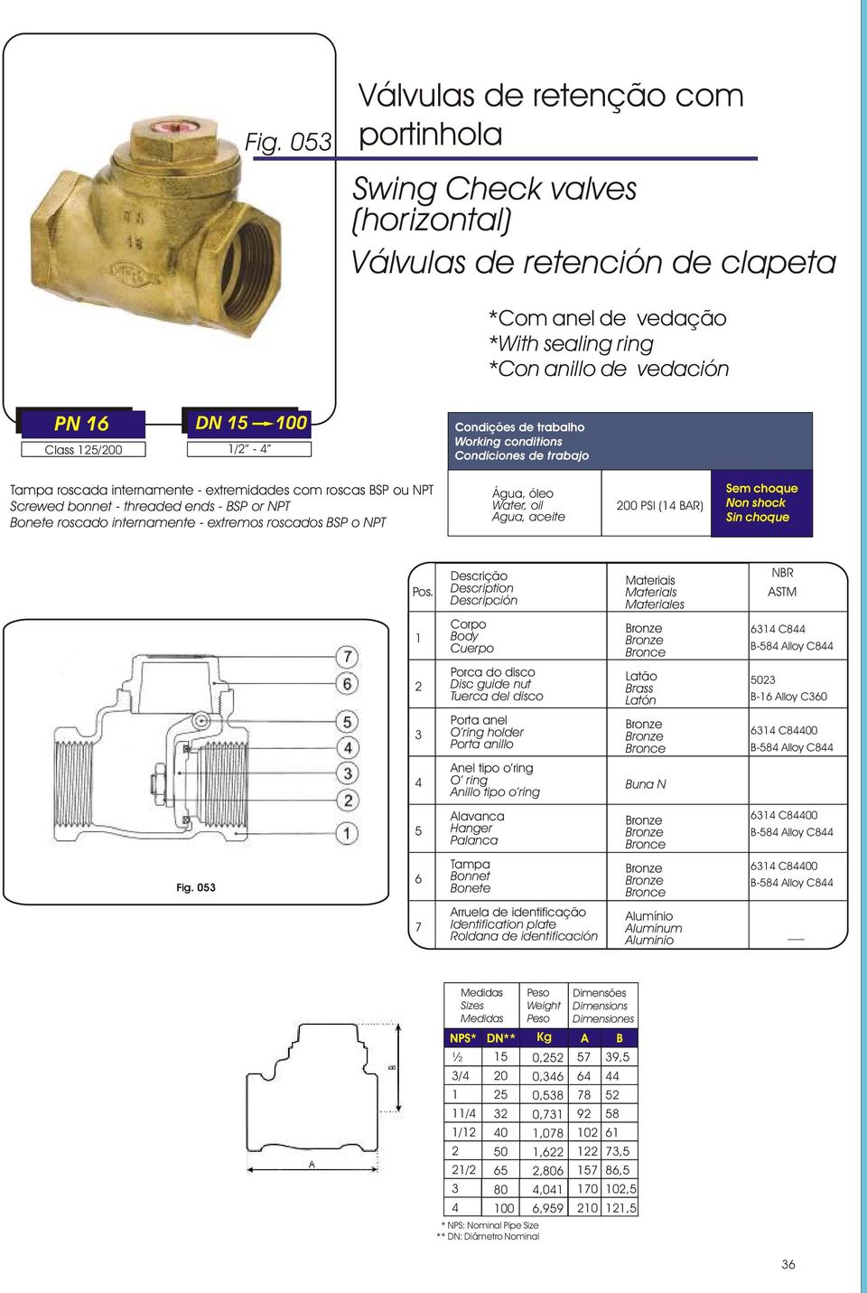 BAR) C8 B-8 Alloy C8 Porca do disco Disc gui nut Tuerca l disco B- Alloy C0 Porta anel O ring holr Porta anillo C0 B-8 Alloy C8 Anel tipo o ring O ring Anillo tipo o ring Buna N Alavanca