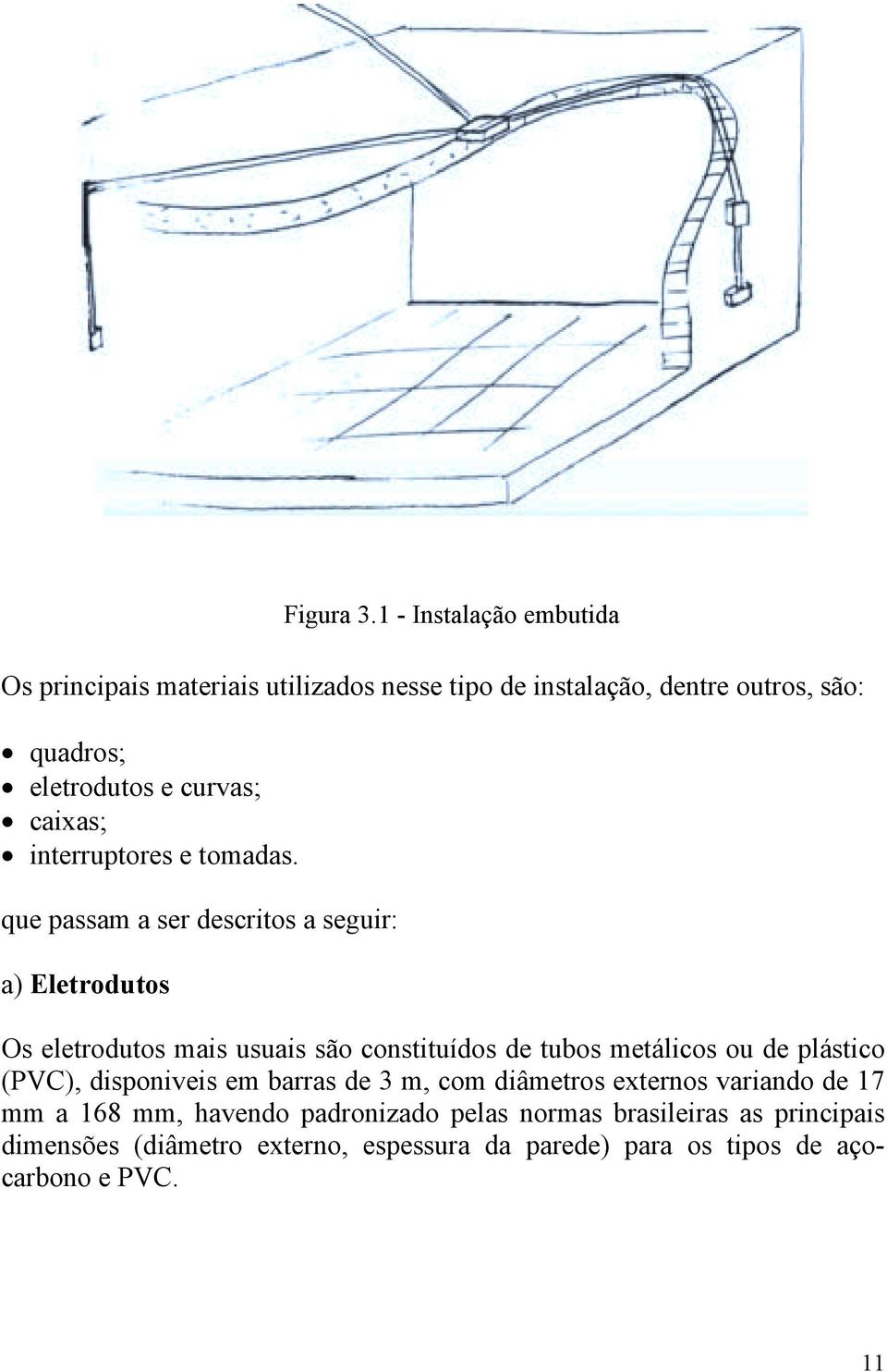 caixas; interruptores e tomadas.