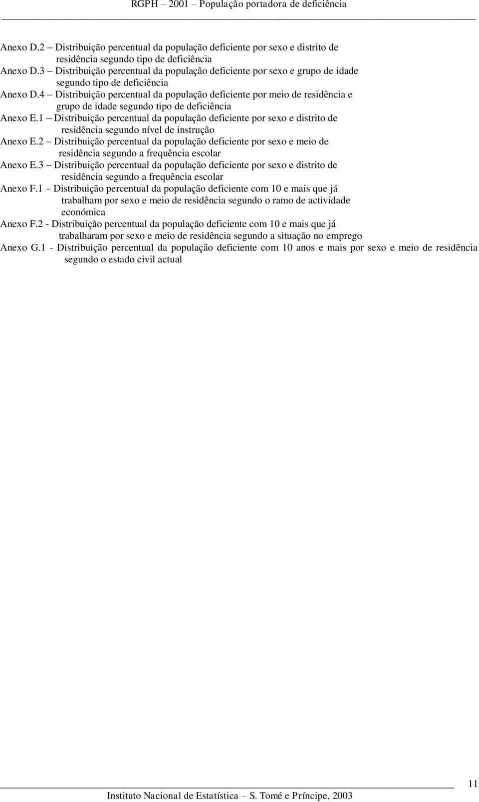 4 Distribuição percentual da população deficiente por meio de residência e grupo de idade segundo tipo de deficiência Anexo E.