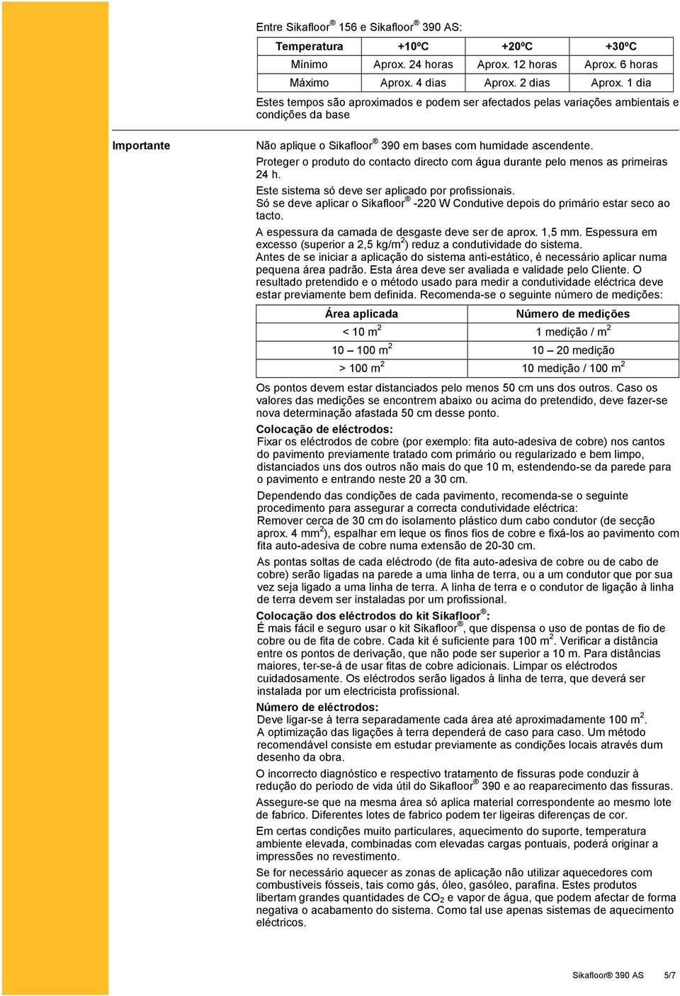 Proteger o produto do contacto directo com água durante pelo menos as primeiras 24 h. Este sistema só deve ser aplicado por profissionais.