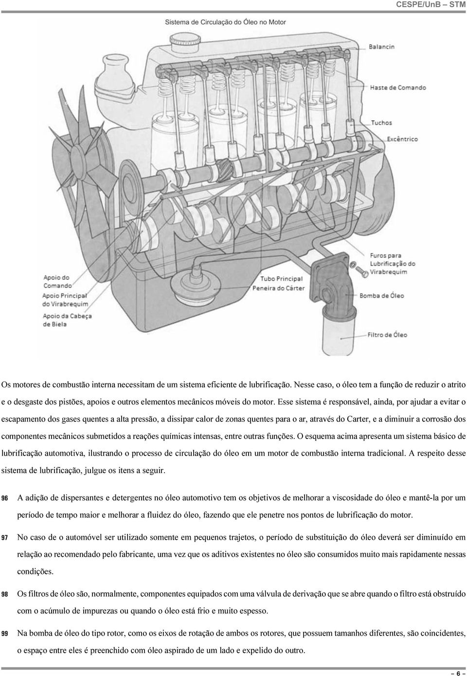 Esse sistema é responsável, ainda, por ajudar a evitar o escapamento dos gases quentes a alta pressão, a dissipar calor de zonas quentes para o ar, através do Carter, e a diminuir a corrosão dos