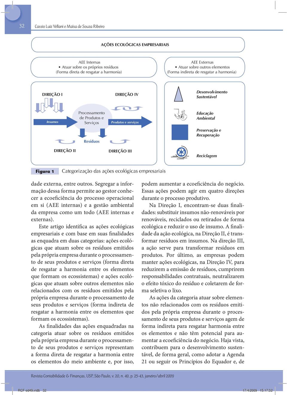 Preservação e Recuperação DIREÇÃO II DIREÇÃO III Reciclagem Figura 1 Categorização das ações ecológicas empresariais dade externa, entre outros.