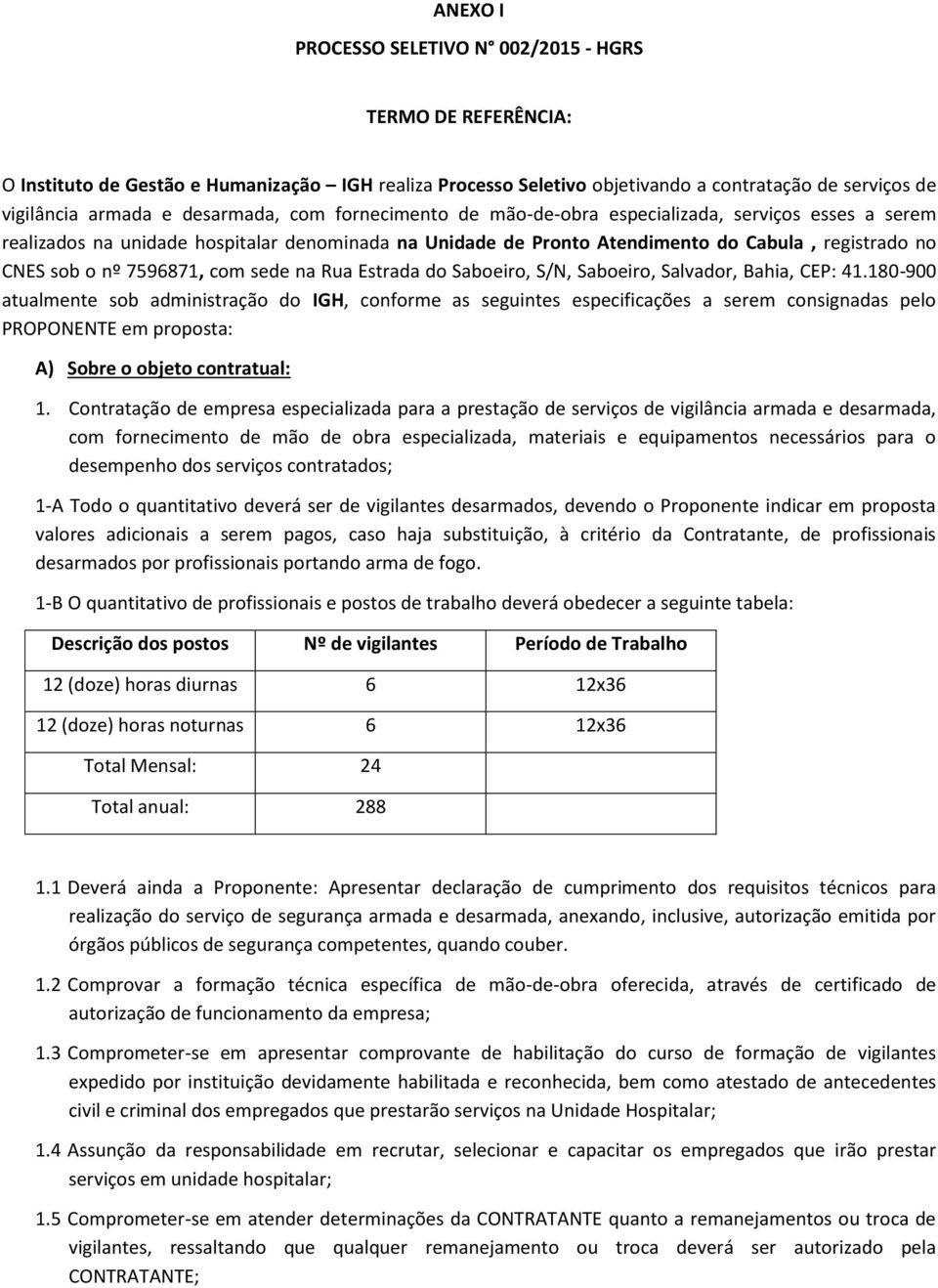 7596871, com sede na Rua Estrada do Saboeiro, S/N, Saboeiro, Salvador, Bahia, CEP: 41.