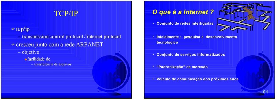 Conjunto de redes interligadas Inicialmente : pesquisa e desenvolvimento tecnológico