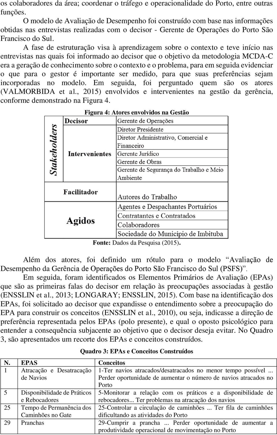 A fase de estruturação visa à aprendizagem sobre o contexto e teve início nas entrevistas nas quais foi informado ao decisor que o objetivo da metodologia MCDA-C era a geração de conhecimento sobre o