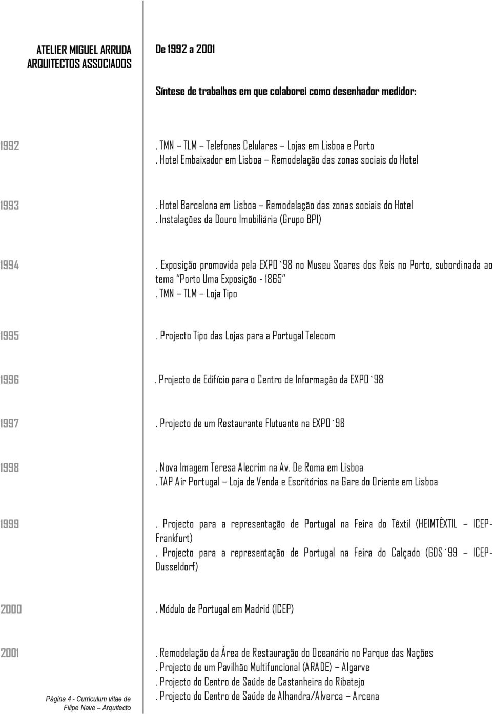 Exposição promovida pela EXPO`98 no Museu Soares dos Reis no Porto, subordinada ao tema Porto Uma Exposição - 1865. TMN TLM Loja Tipo 1995. Projecto Tipo das Lojas para a Portugal Telecom 1996.