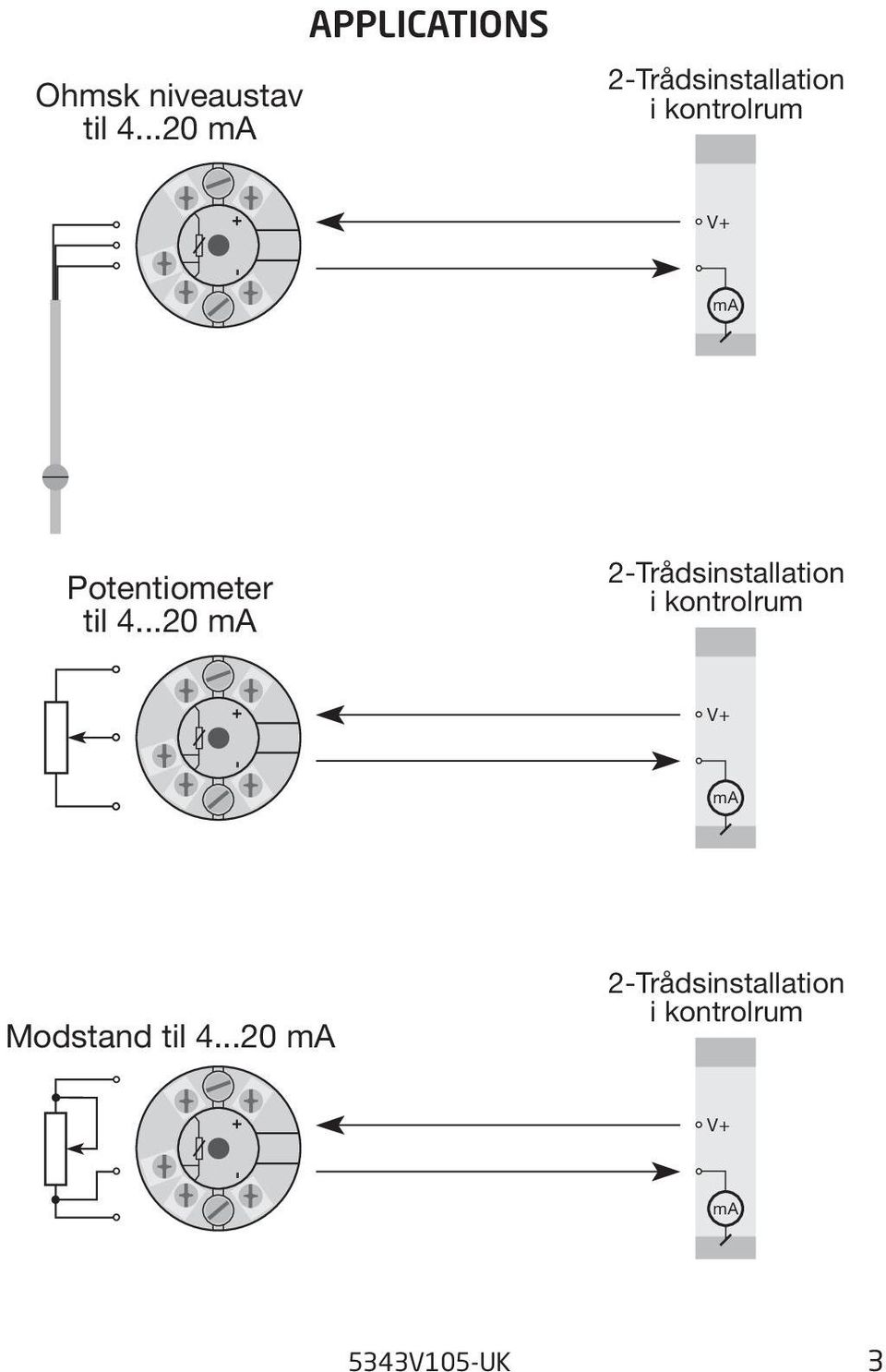 V+ ma Potentiometer til 4.