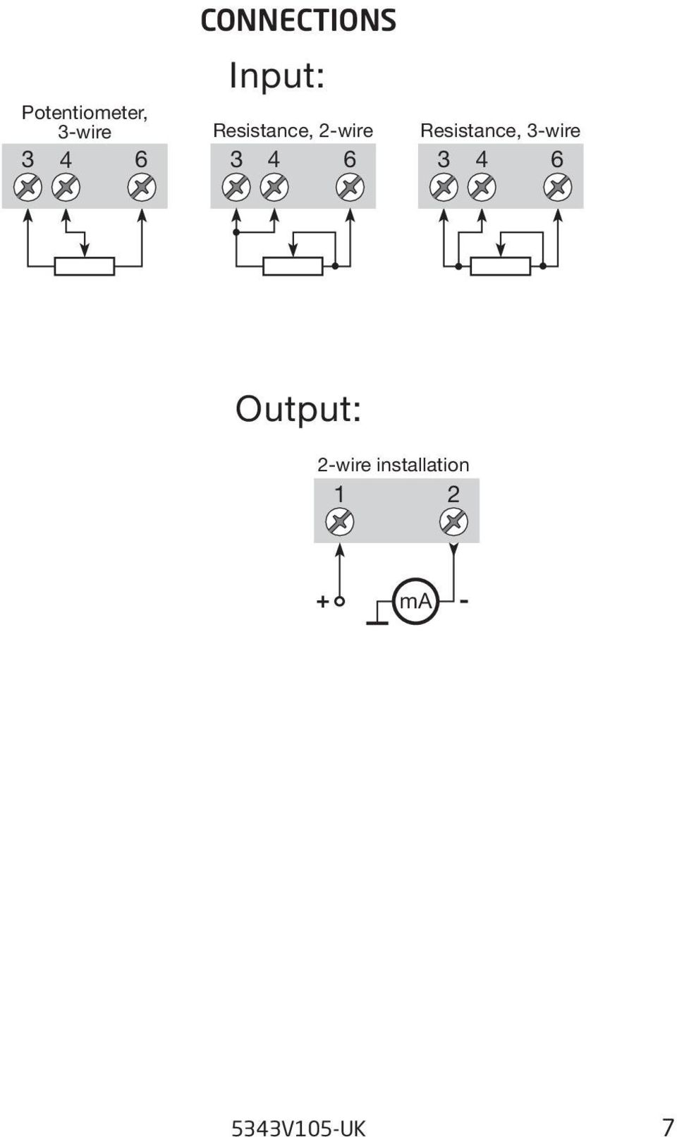 3 4 6 Resistance, 3-wire 3 4 6