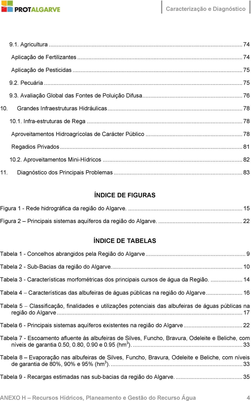 Diagnóstico dos Principais Problemas...83 ÍNDICE DE FIGURAS Figura 1 - Rede hidrográfica da região do Algarve....15 Figura 2 Principais sistemas aquíferos da região do Algarve.