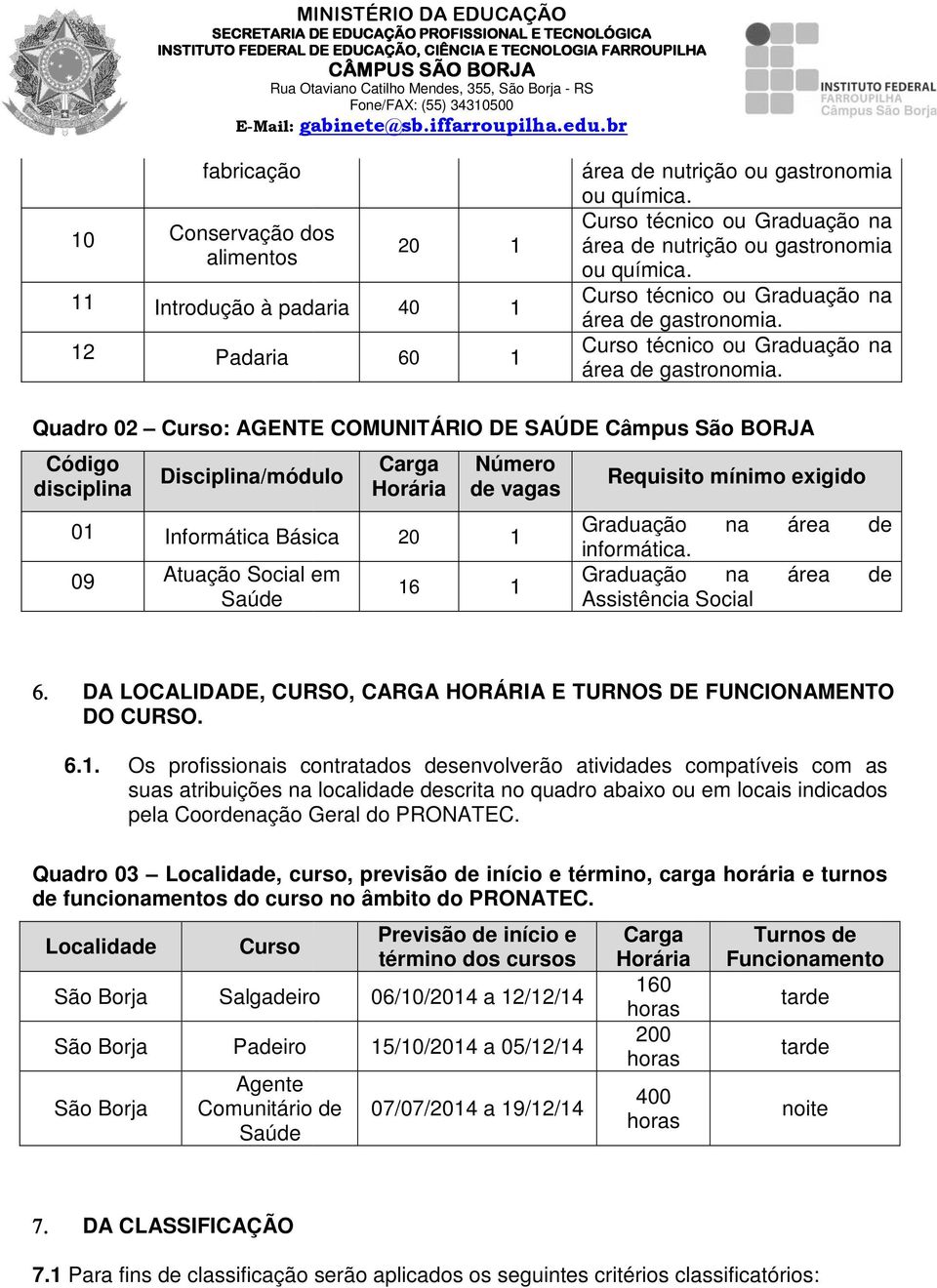 Curso técnico ou Graduação na área de gastronomia.