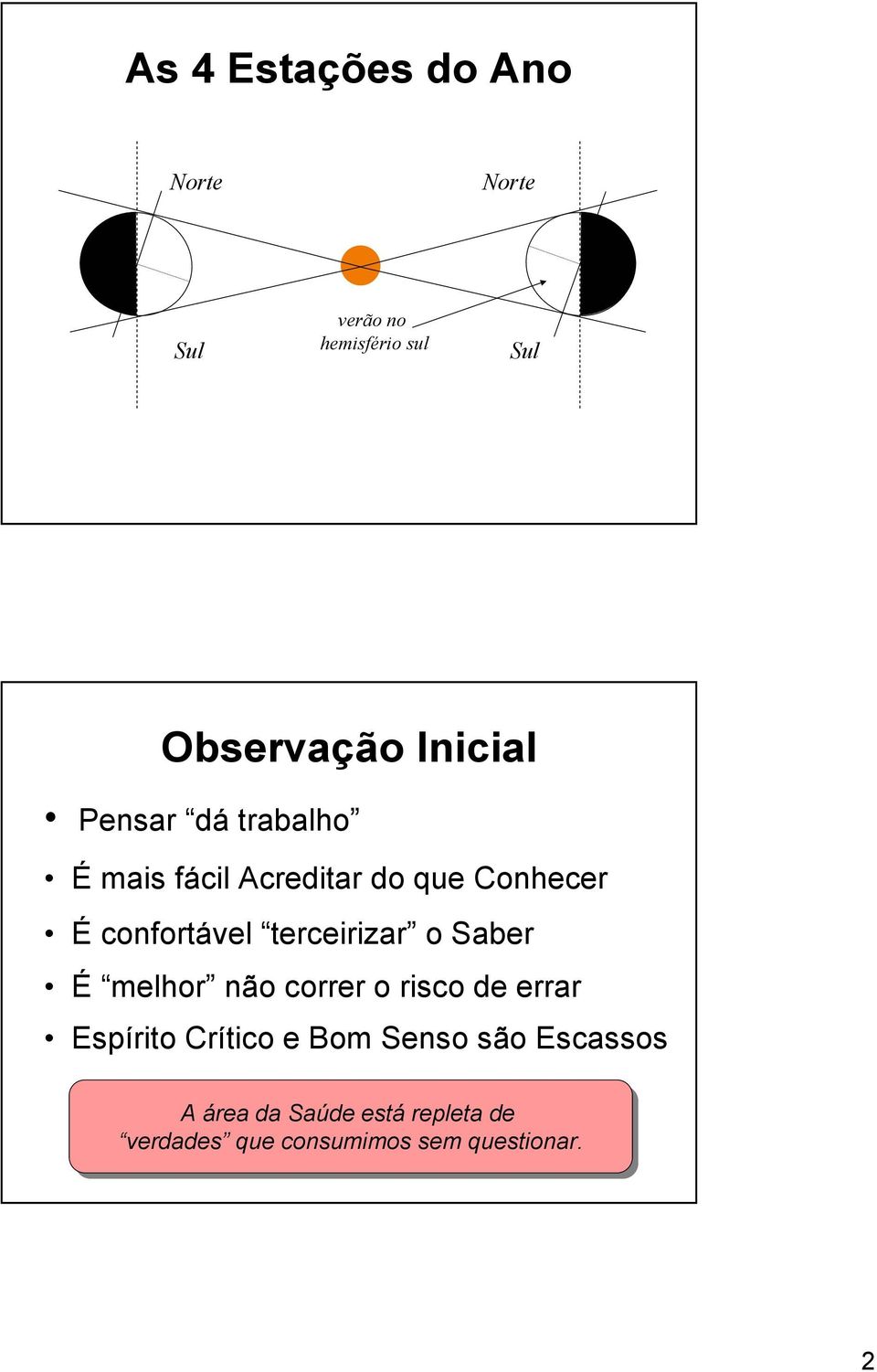 o Saber É melhor não correr o risco de errar Espírito Crítico e Bom Senso são