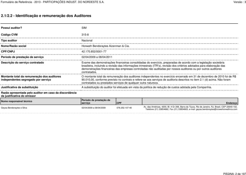 substituição Exame das demonstrações financeiras consolidadas do exercício, preparadas de acordo com a legislação societária brasileira, incluindo a revisão das informações trimestrais (ITR s),