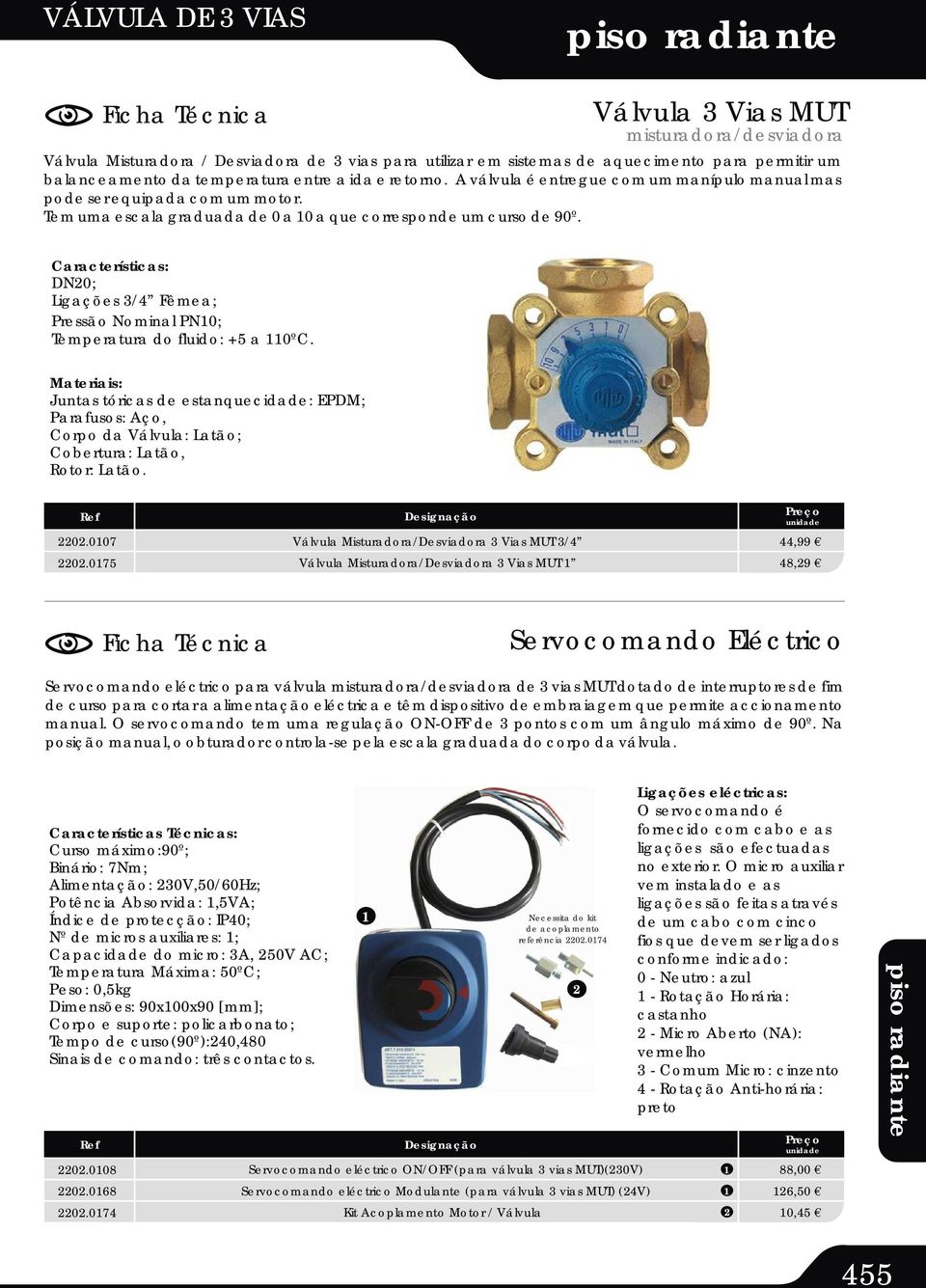 Características: DN2; Ligações 3/4 Fêmea; Pressão Nominal PN1; Temperatura do fluido: +5 a 11ºC.