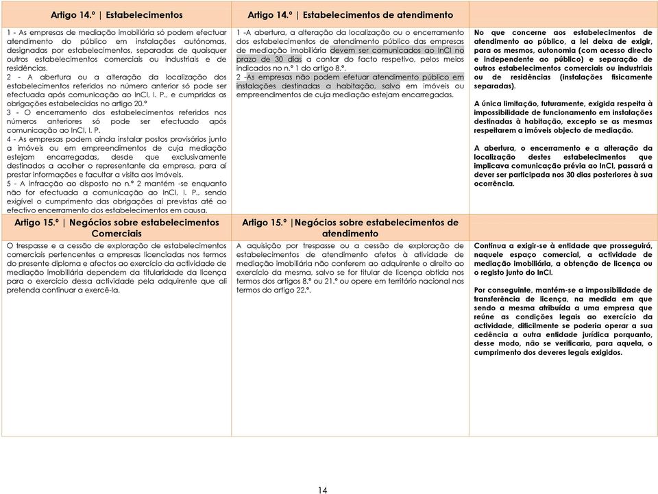 estabelecimentos comerciais ou industriais e de residências.