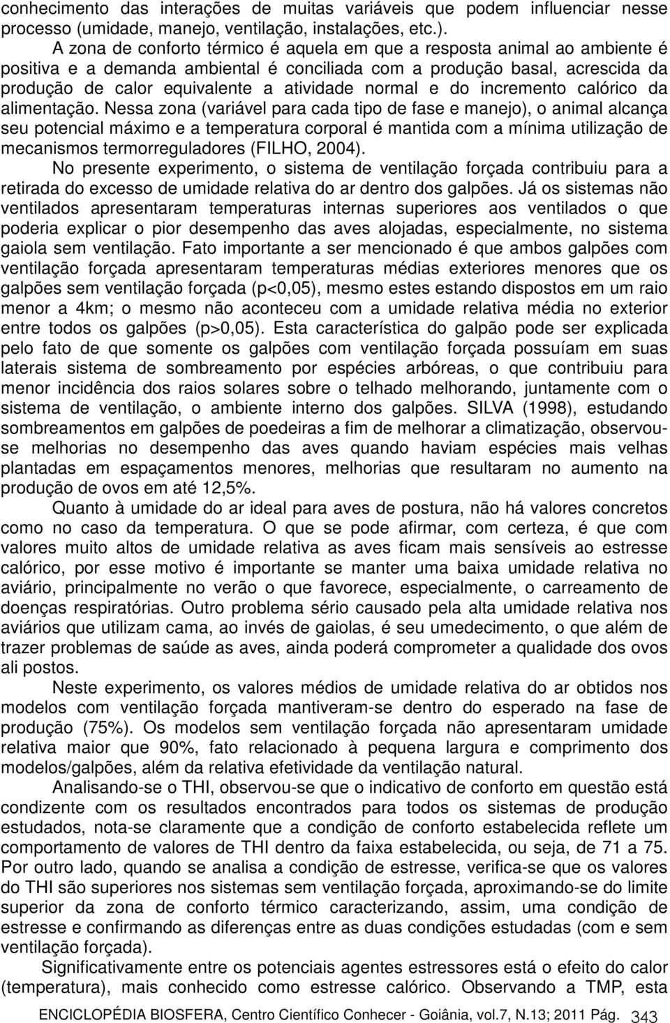 normal e do incremento calórico da alimentação.