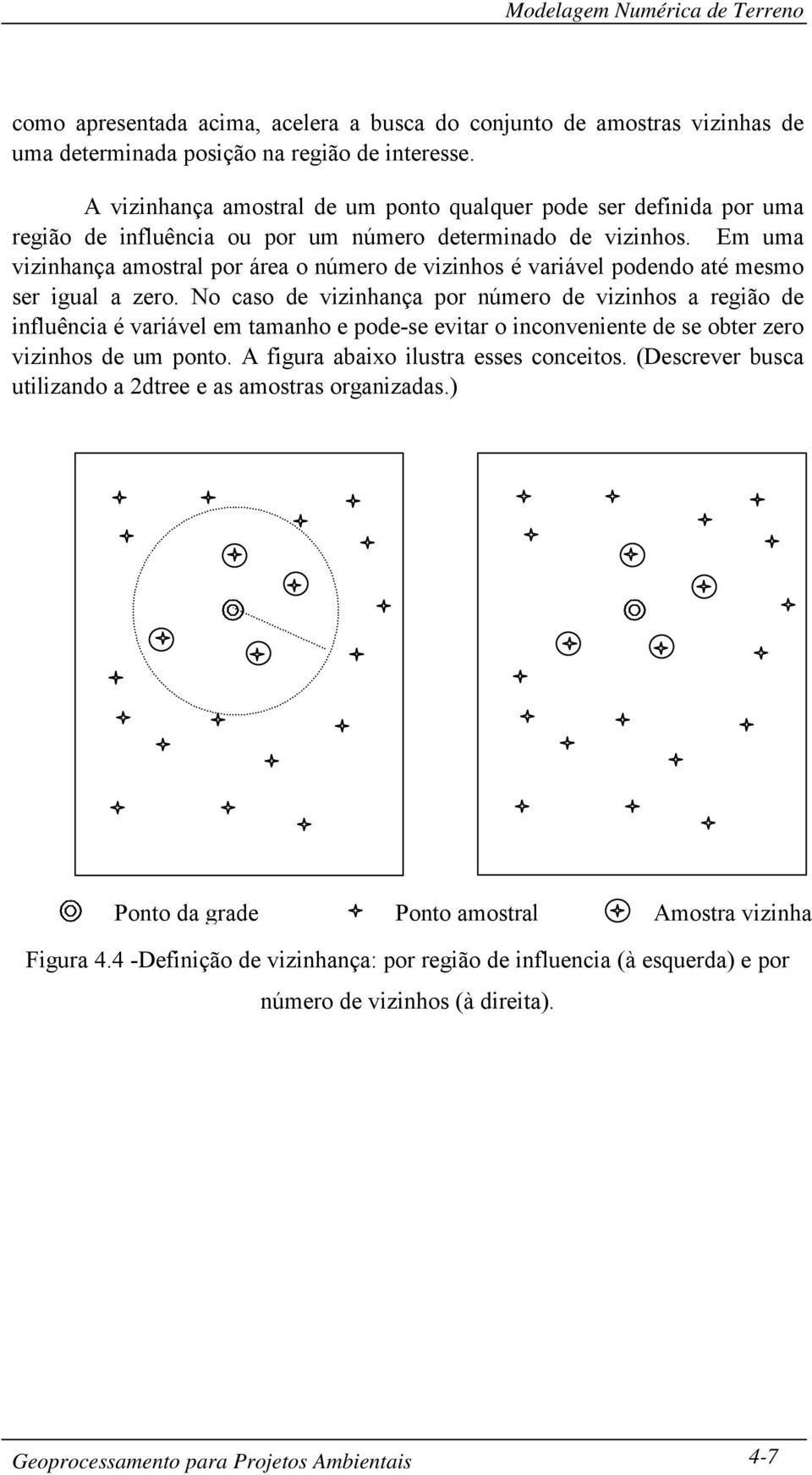 Em uma vizinhança amostral por área o número de vizinhos é variável podendo até mesmo ser igual a zero.