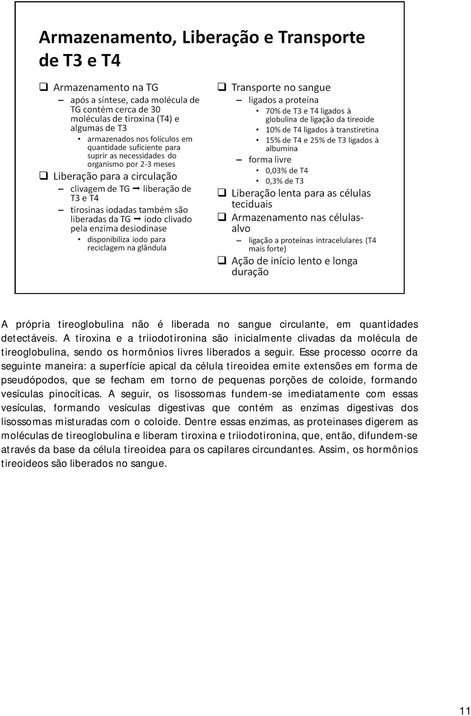 Esse processo ocorre da seguinte maneira: a superfície apical da célula tireoidea emite extensões em forma de pseudópodos, que se fecham em torno de pequenas porções de coloide, formando vesículas